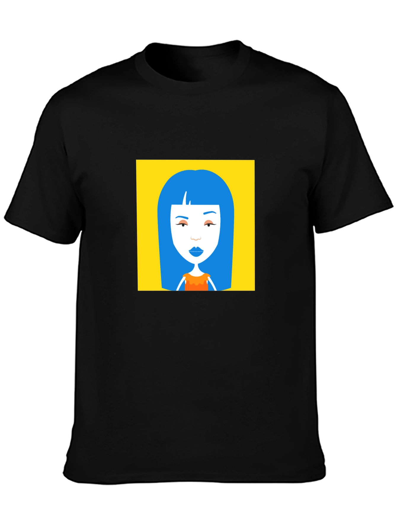 Graphic Tee - Blue Hair Cartoon Art