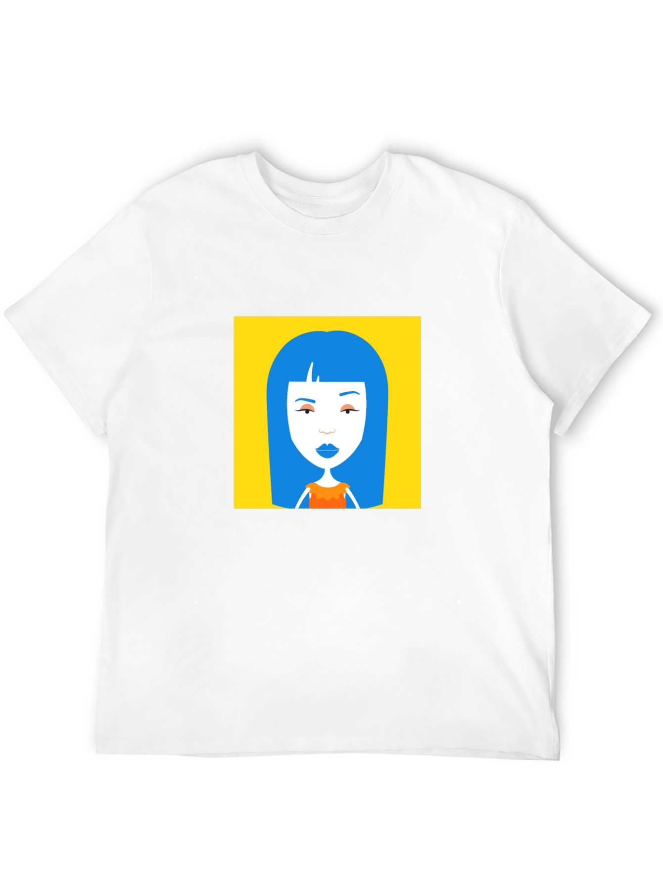 Graphic Tee - Blue Hair Cartoon Art