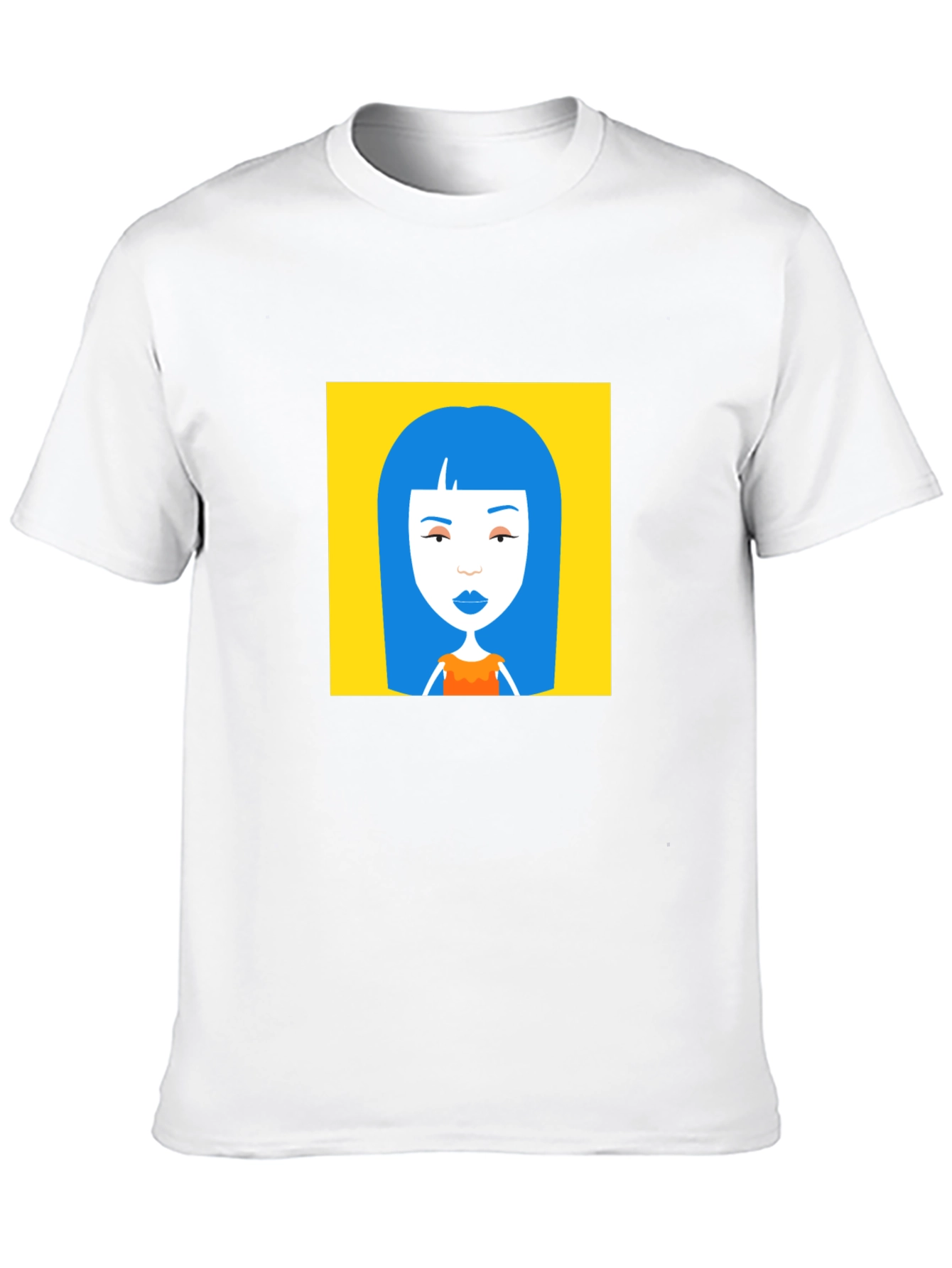 Graphic Tee - Blue Hair Cartoon Art