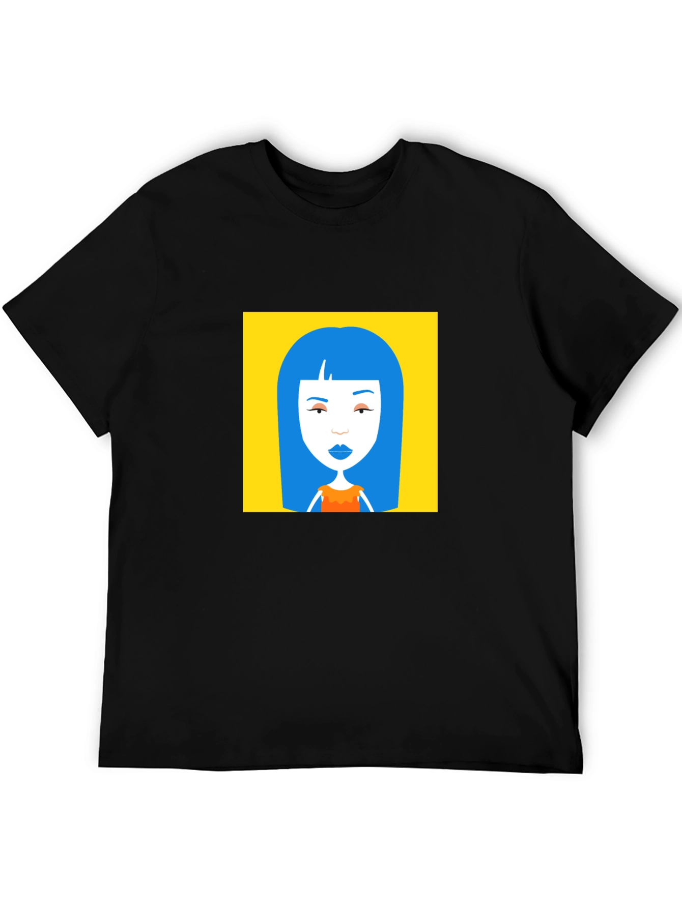 Graphic Tee - Blue Hair Cartoon Art