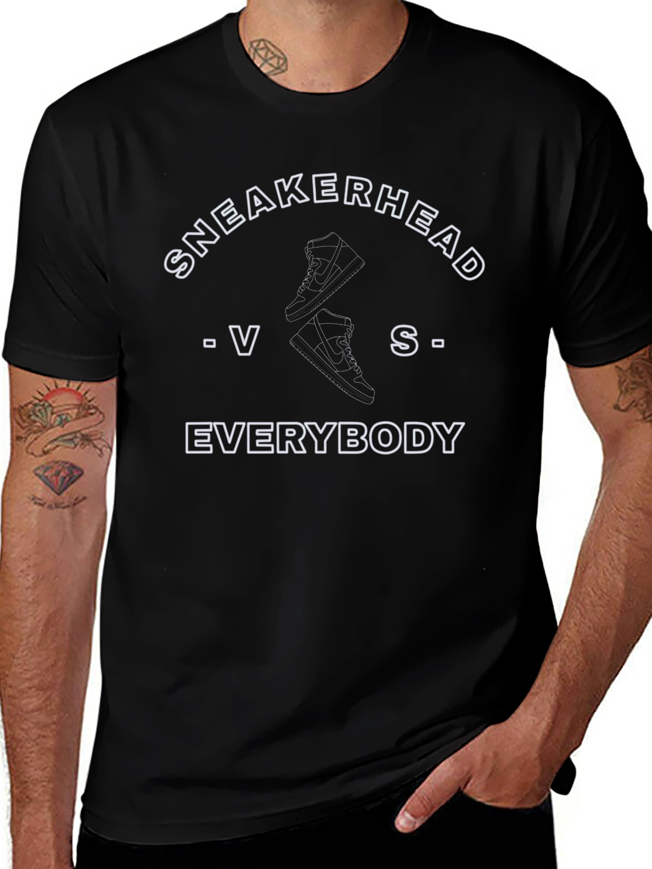 Sneakerhead VS Everybody Black Tee