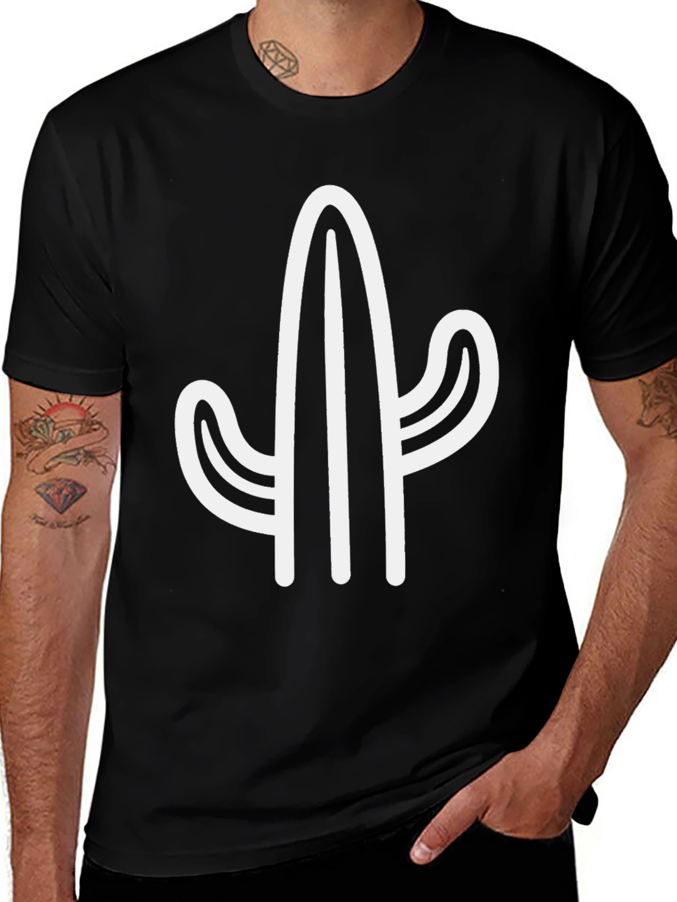 Cactus Graphic Tee - Stylish & Unique Black T-Shirt