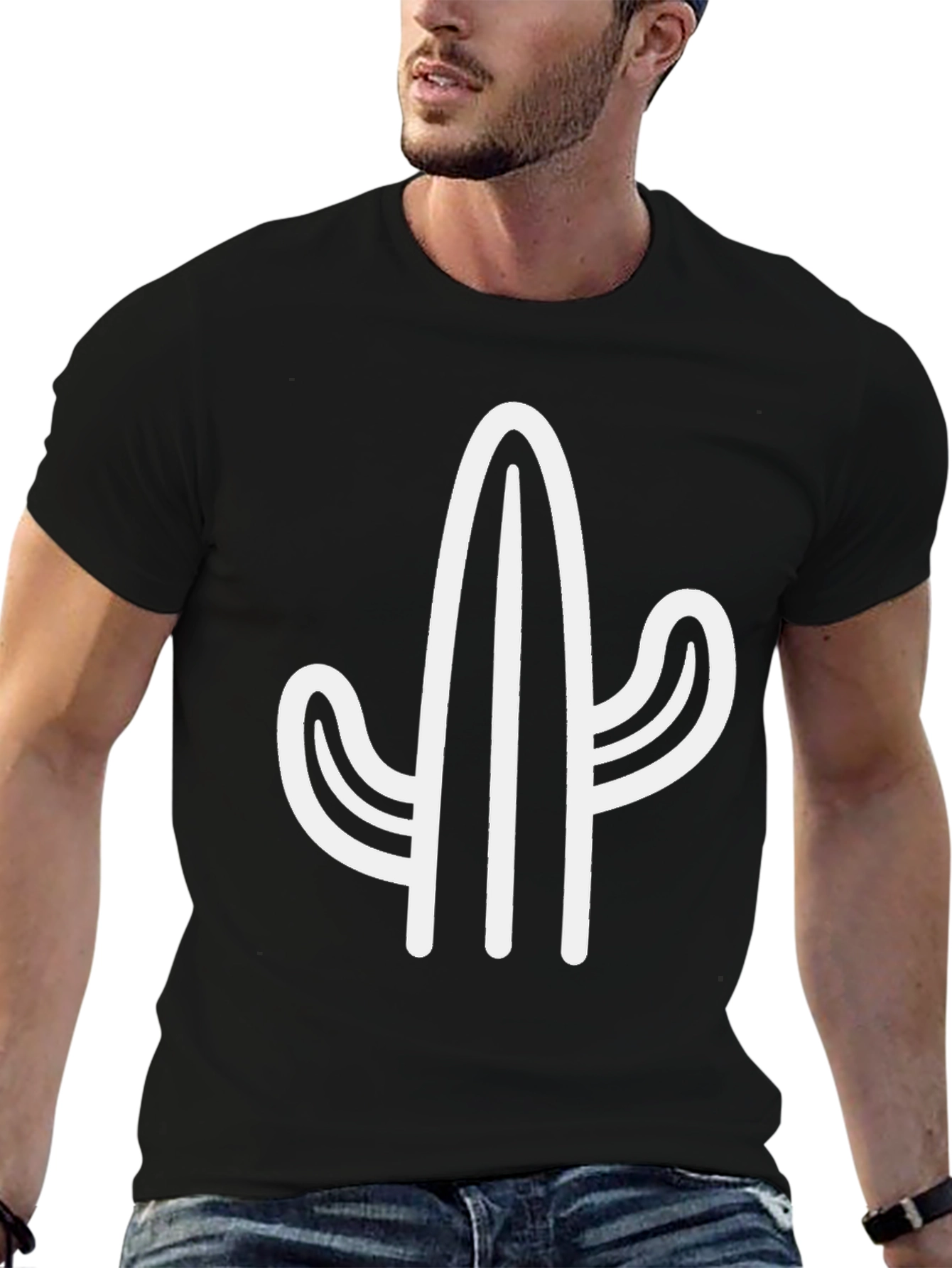 Cactus Graphic Tee - Stylish & Unique Black T-Shirt