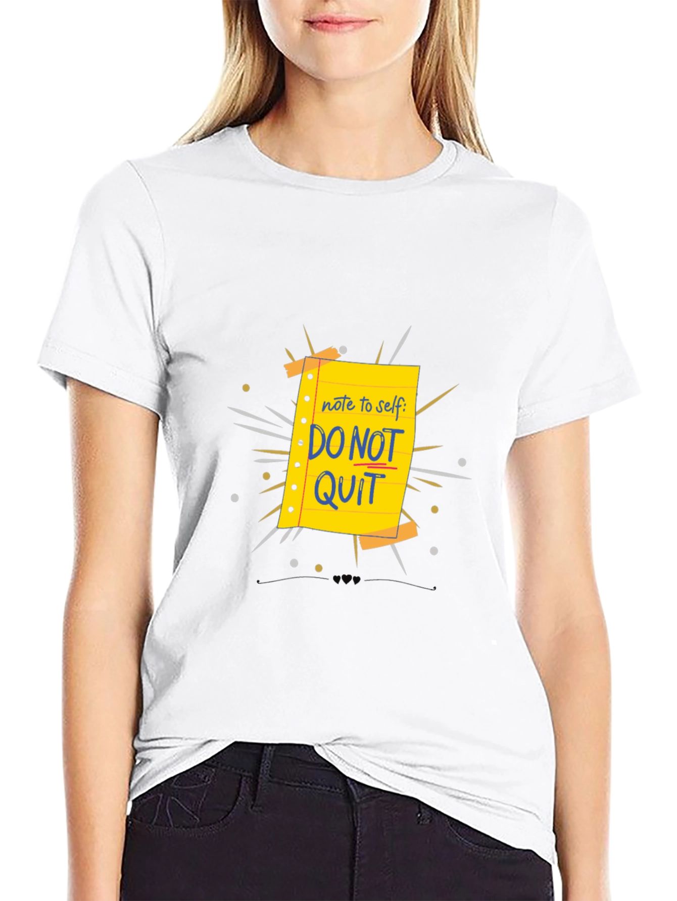 Motivational Do Not Quit Graphic T-Shirt - Black