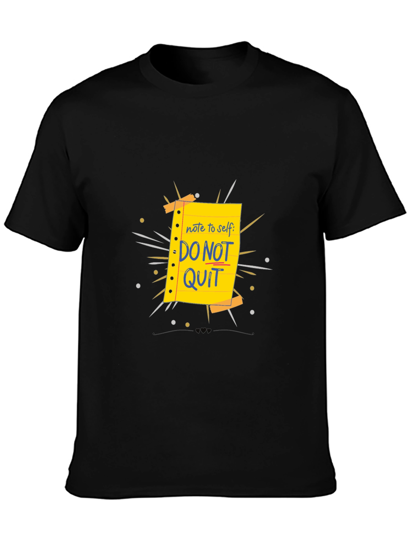 Motivational Do Not Quit Graphic T-Shirt - Black