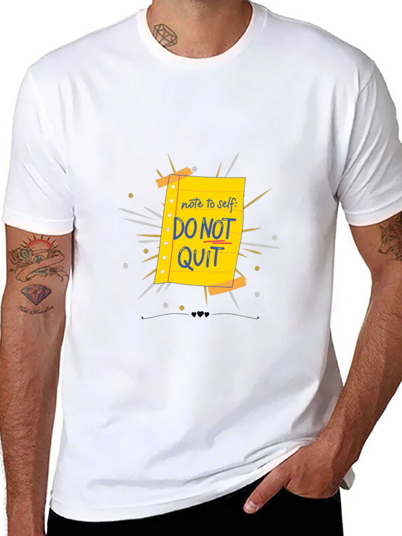 Motivational Do Not Quit Graphic T-Shirt - Black