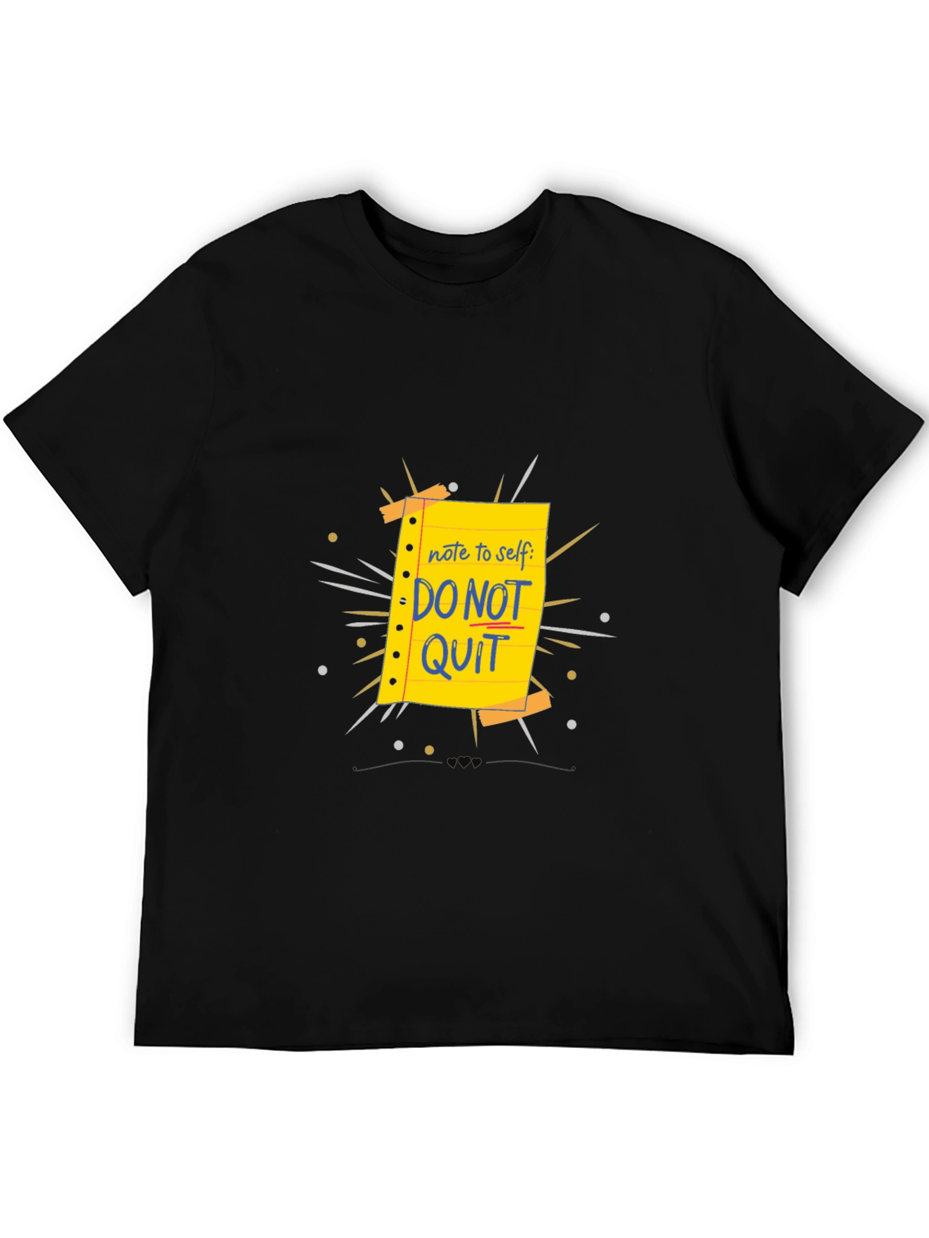 Motivational Do Not Quit Graphic T-Shirt - Black