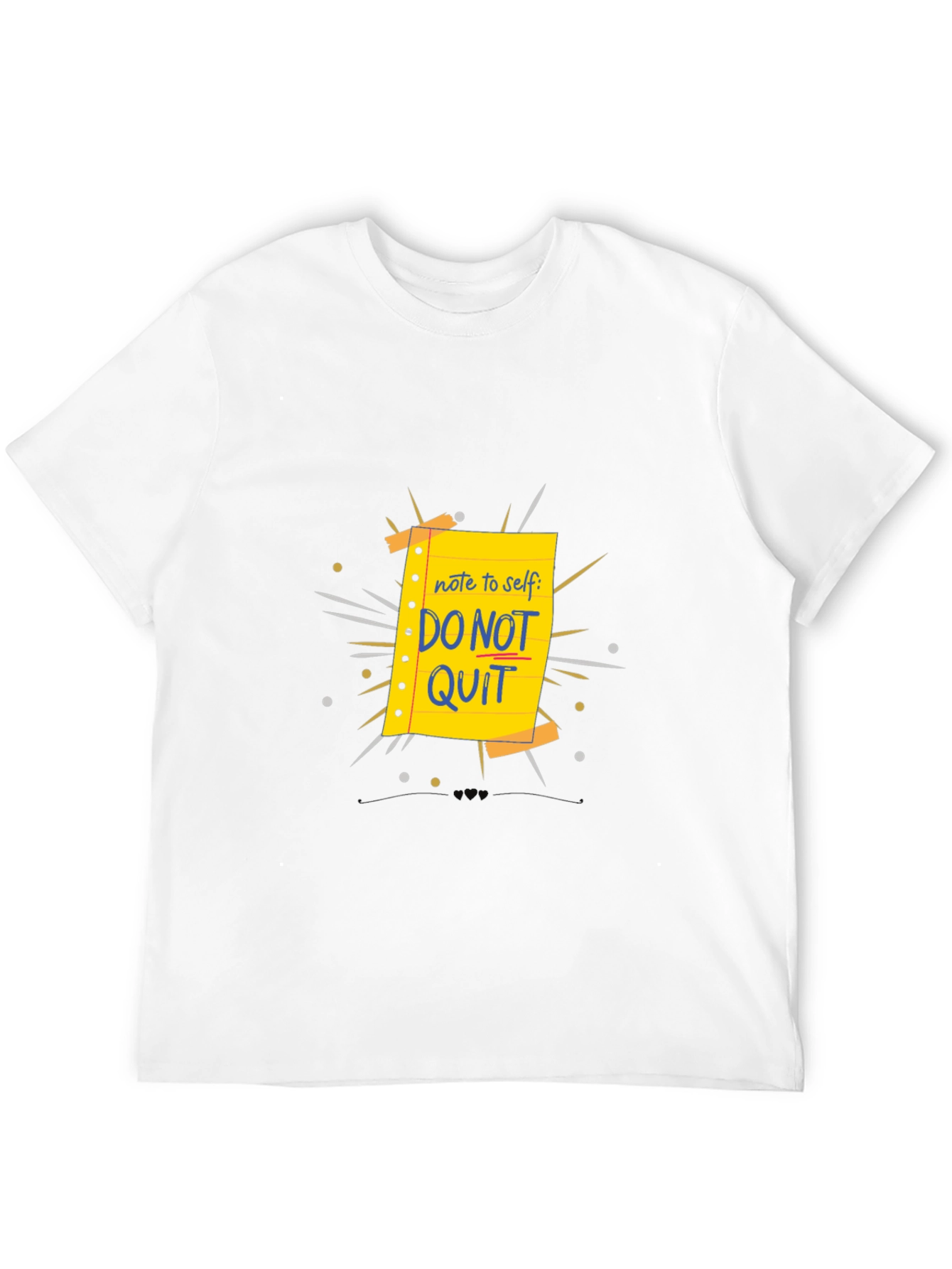 Motivational Do Not Quit Graphic T-Shirt - Black