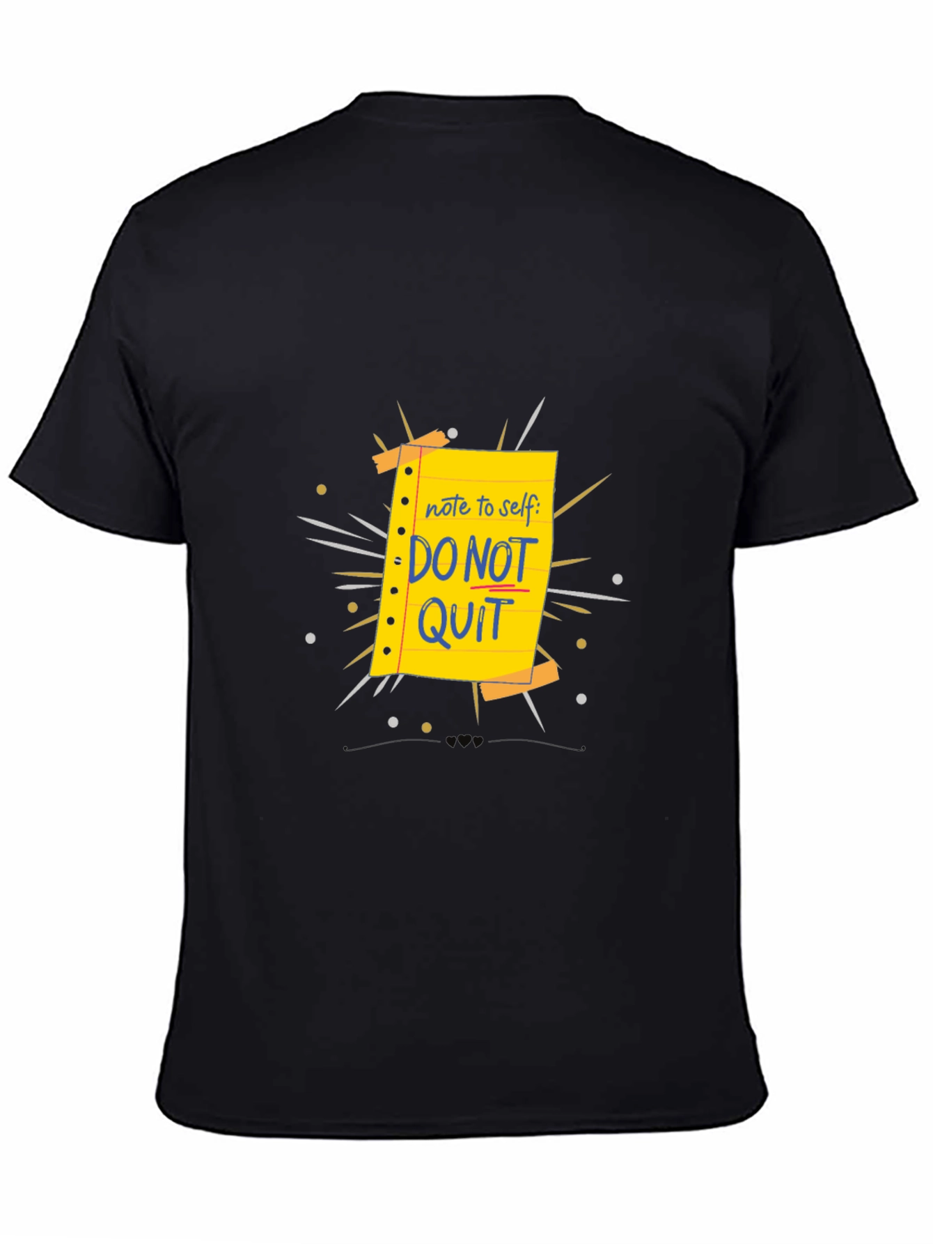 Motivational Do Not Quit Graphic T-Shirt - Black