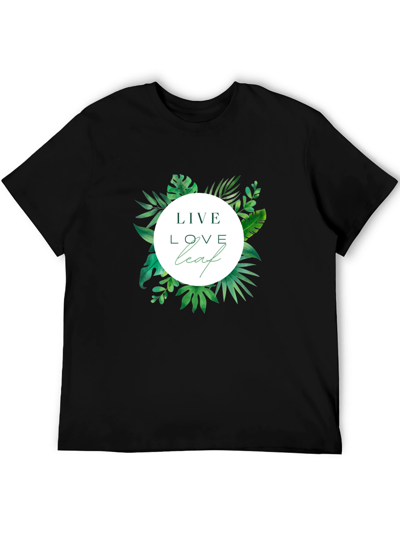 Live Love Leaf Black T-Shirt