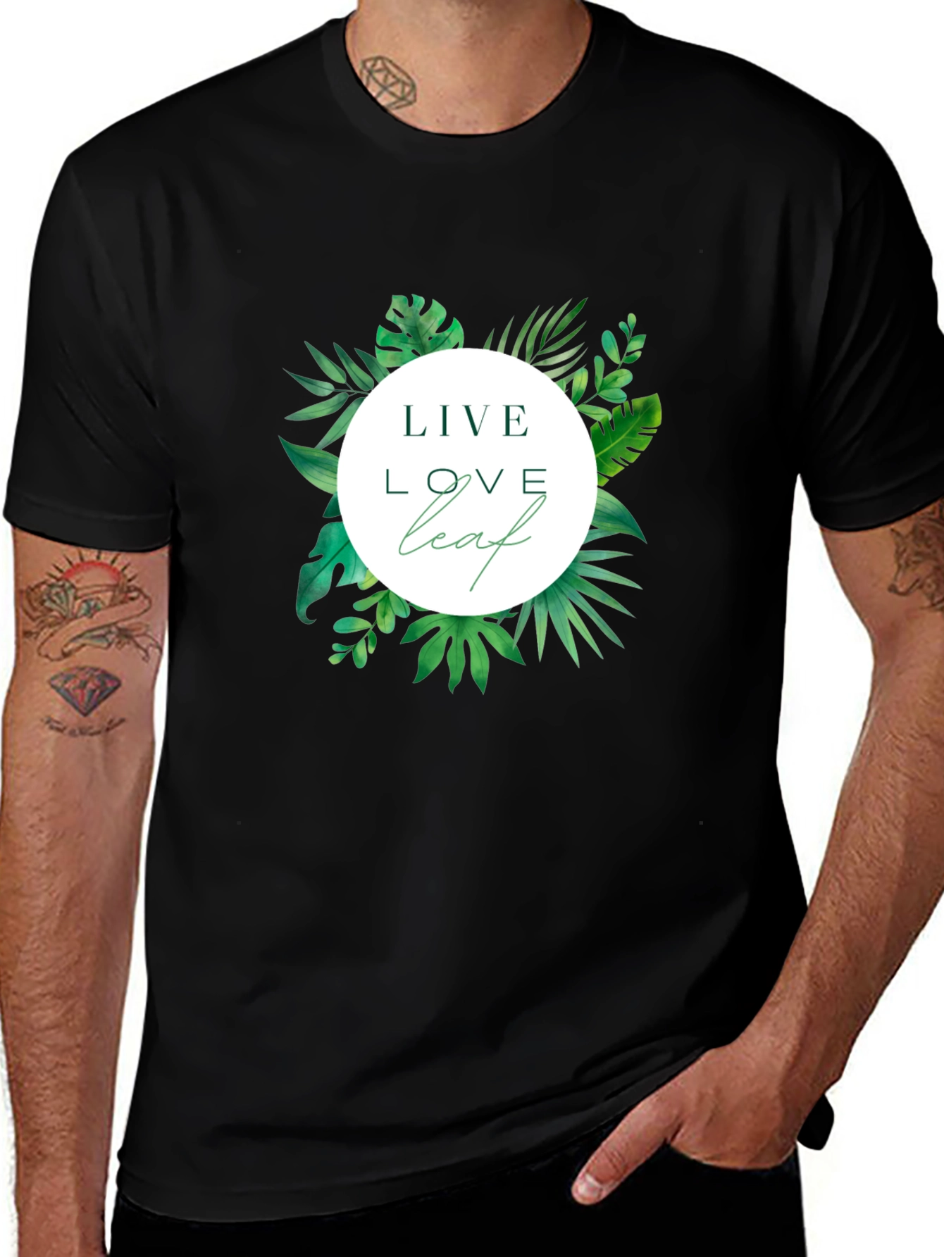 Live Love Leaf Black T-Shirt