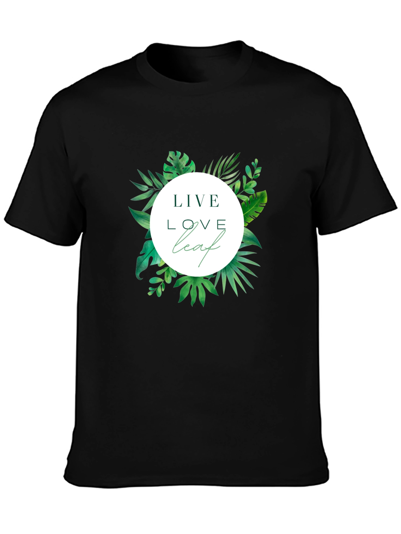 Live Love Leaf Black T-Shirt