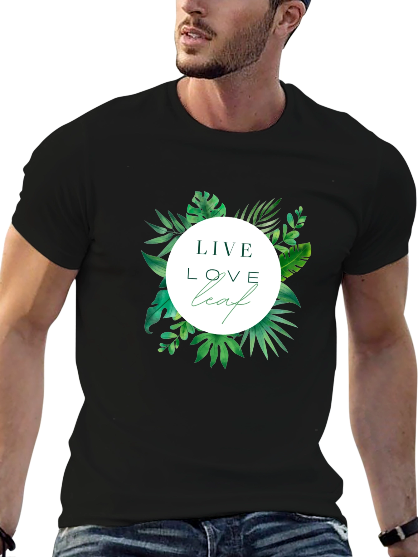 Live Love Leaf Black T-Shirt