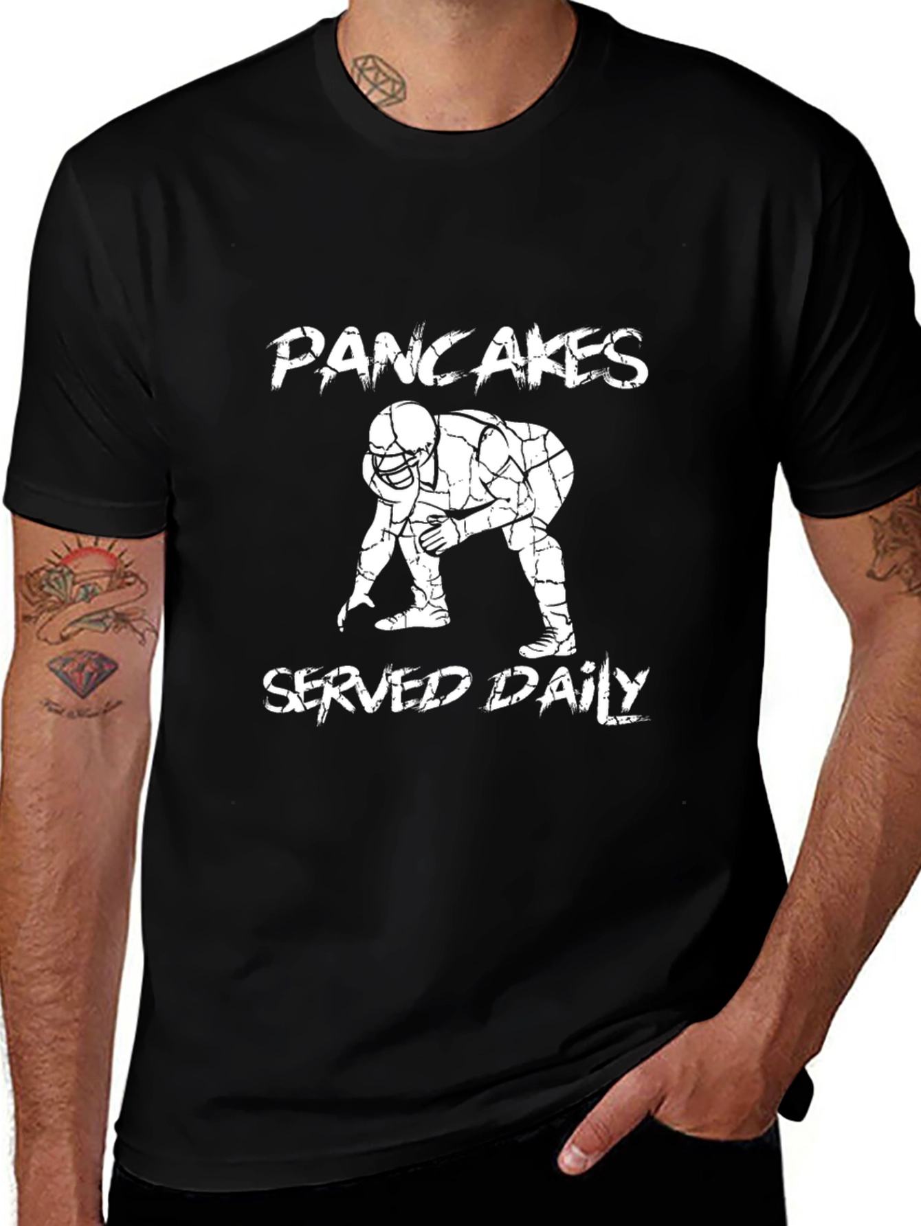 Pancakes Served Daily Football Graphic T-Shirt