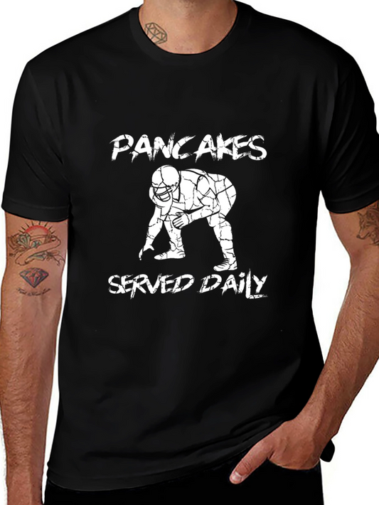 Pancakes Served Daily Football Graphic T-Shirt