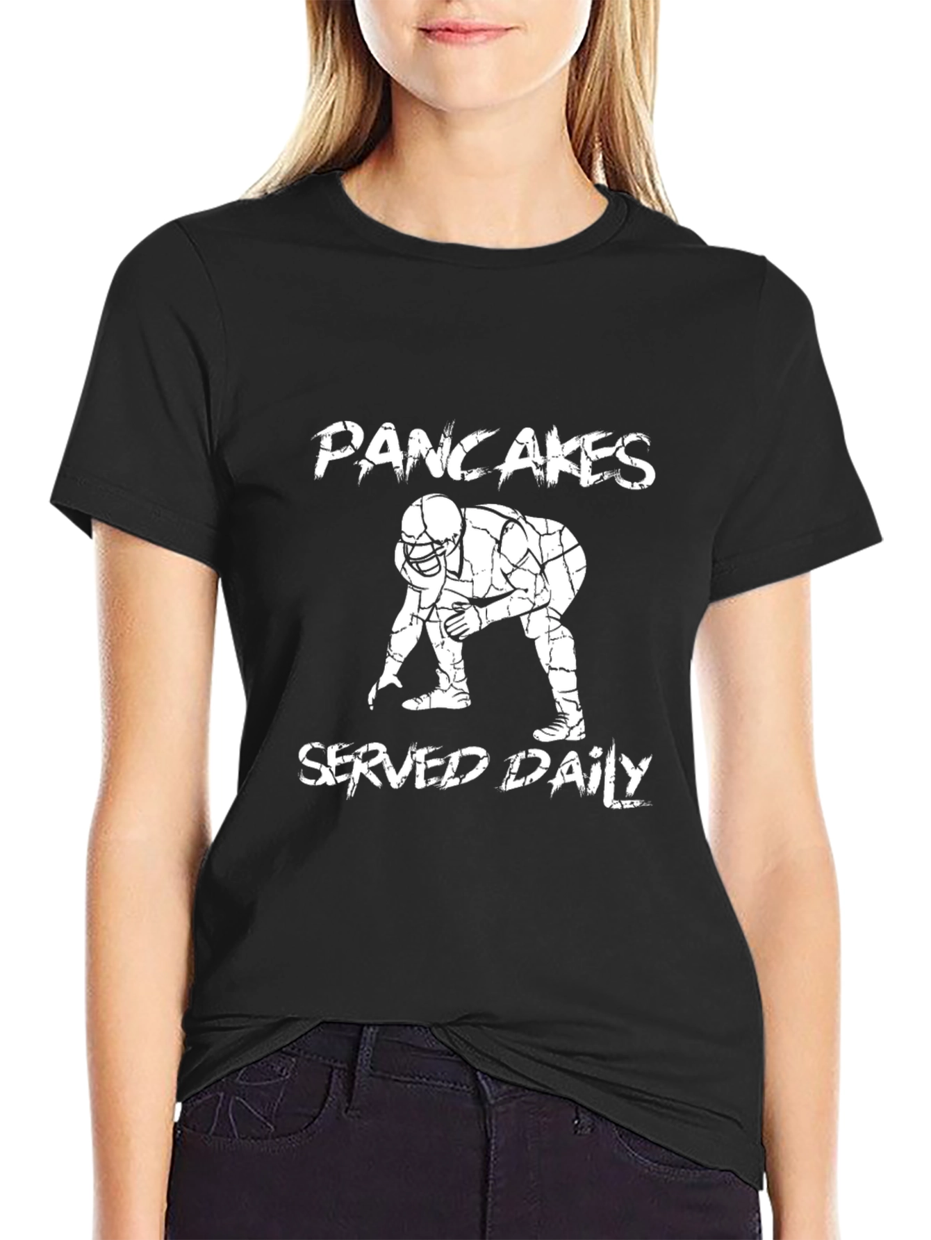 Pancakes Served Daily Football Graphic T-Shirt
