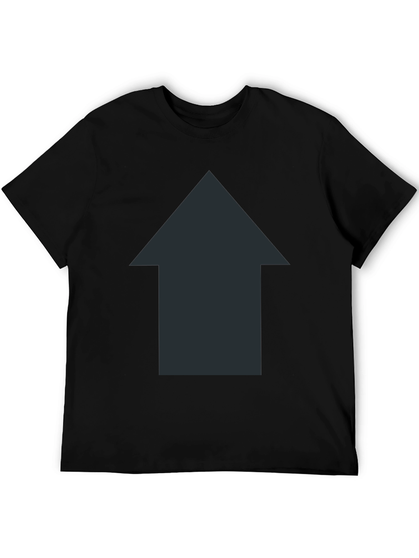 Upward Arrow Black T-Shirt - Simple Design