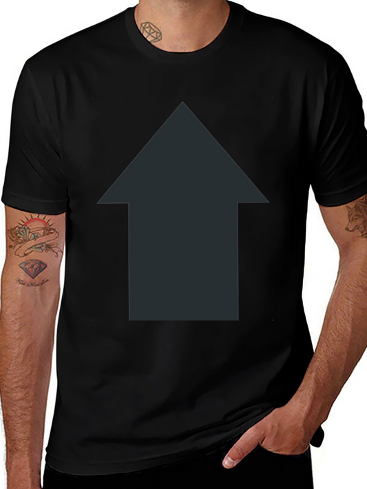 Upward Arrow Black T-Shirt - Simple Design