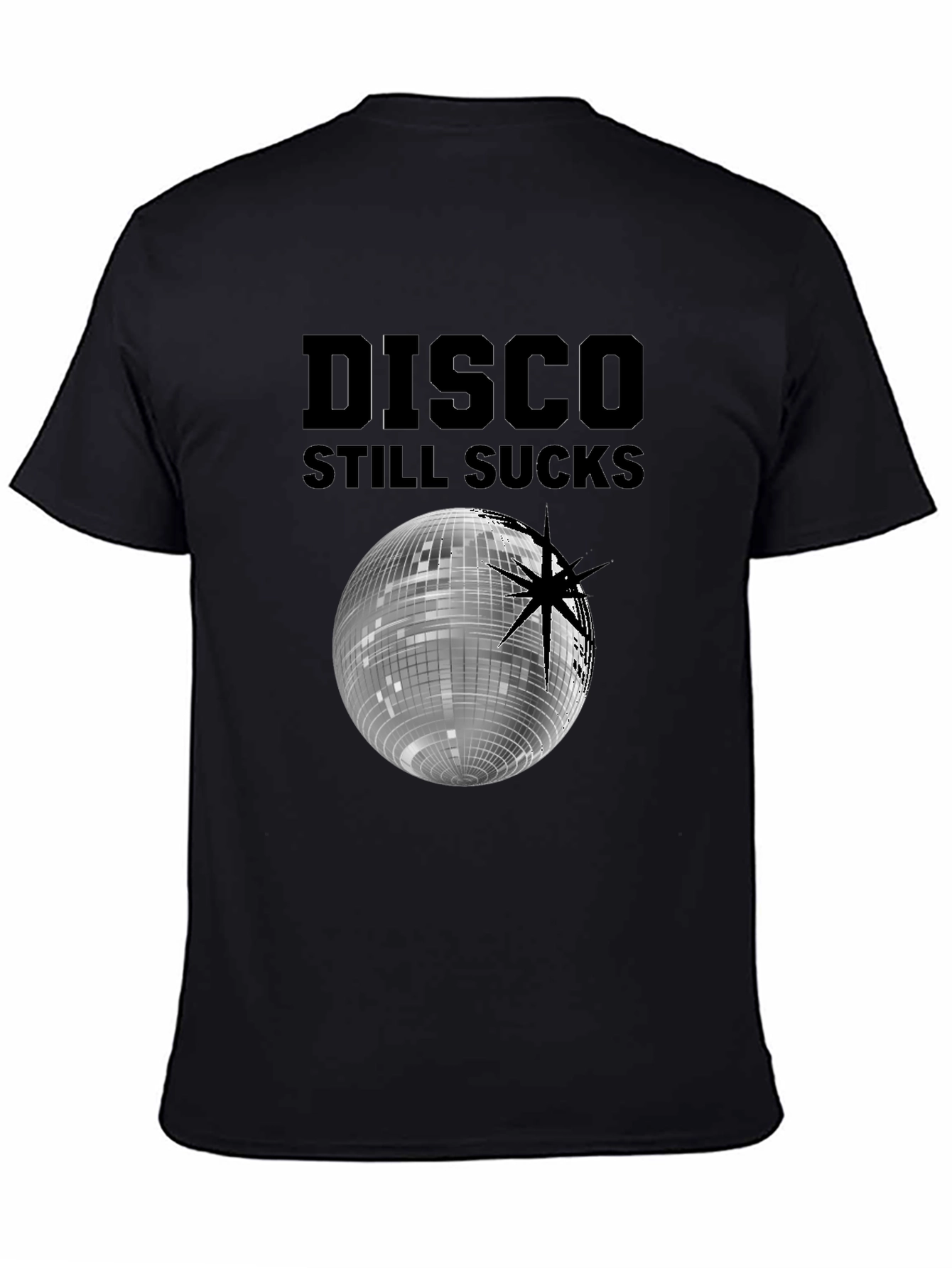 Disco Still Sucks Black Graphic T-Shirt