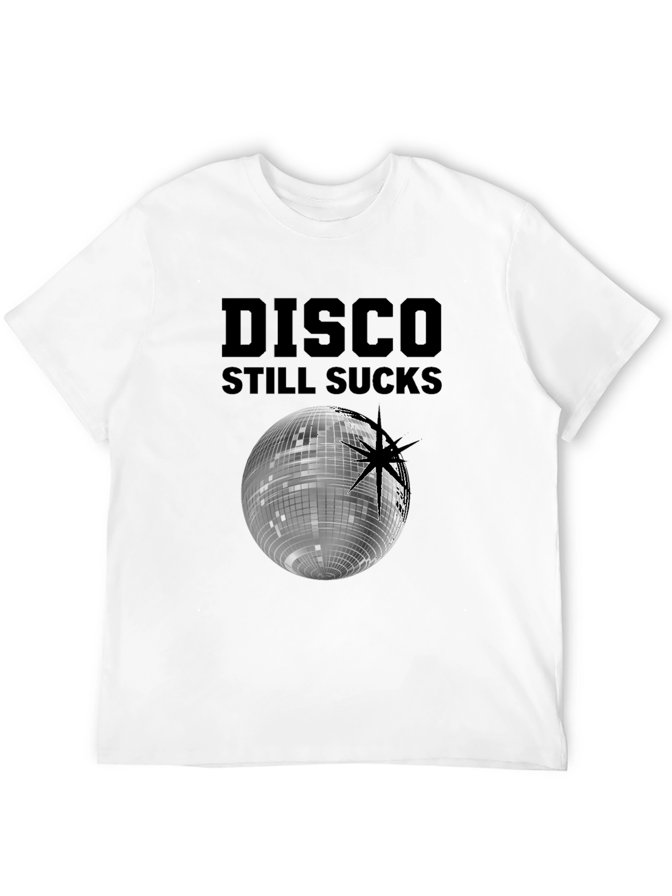 Disco Still Sucks Black Graphic T-Shirt
