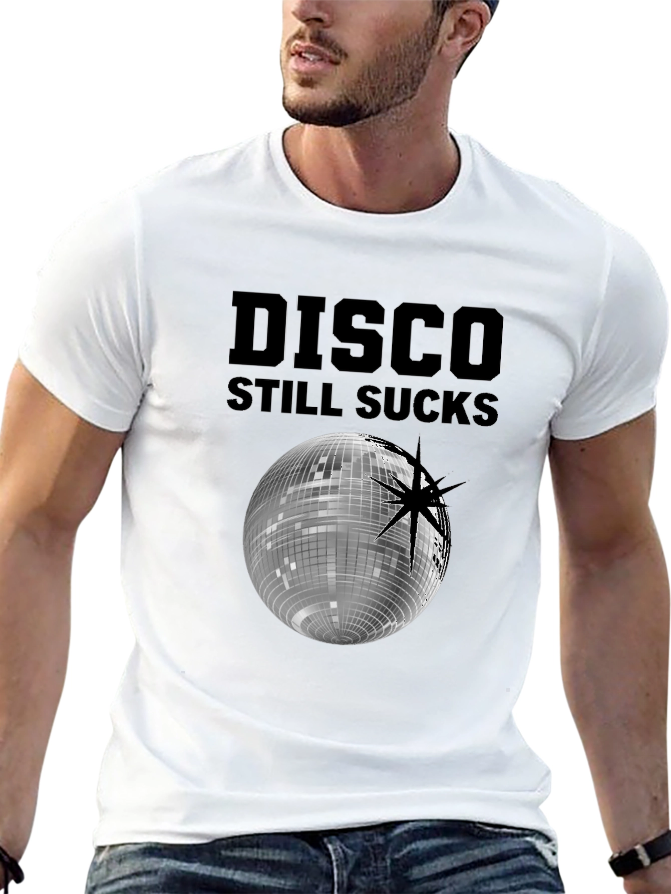 Disco Still Sucks Black Graphic T-Shirt