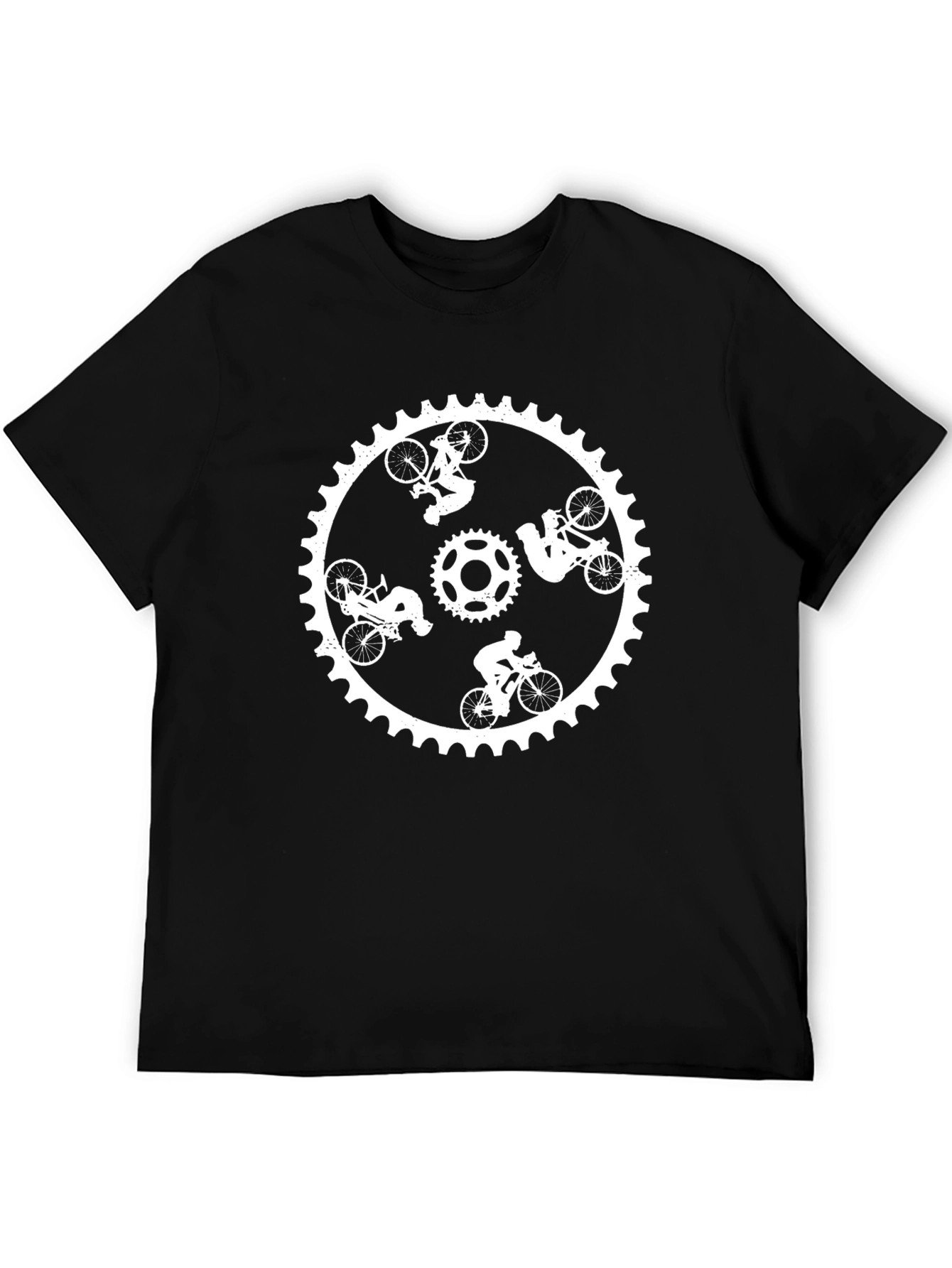 Cycling Sprocket Graphic Tee - Black Cotton