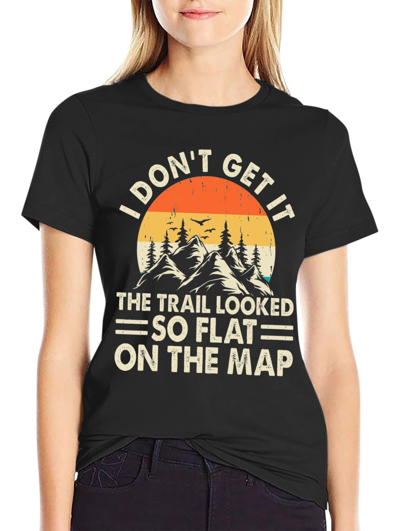 Funny Hiking T-Shirt - So Flat On The Map