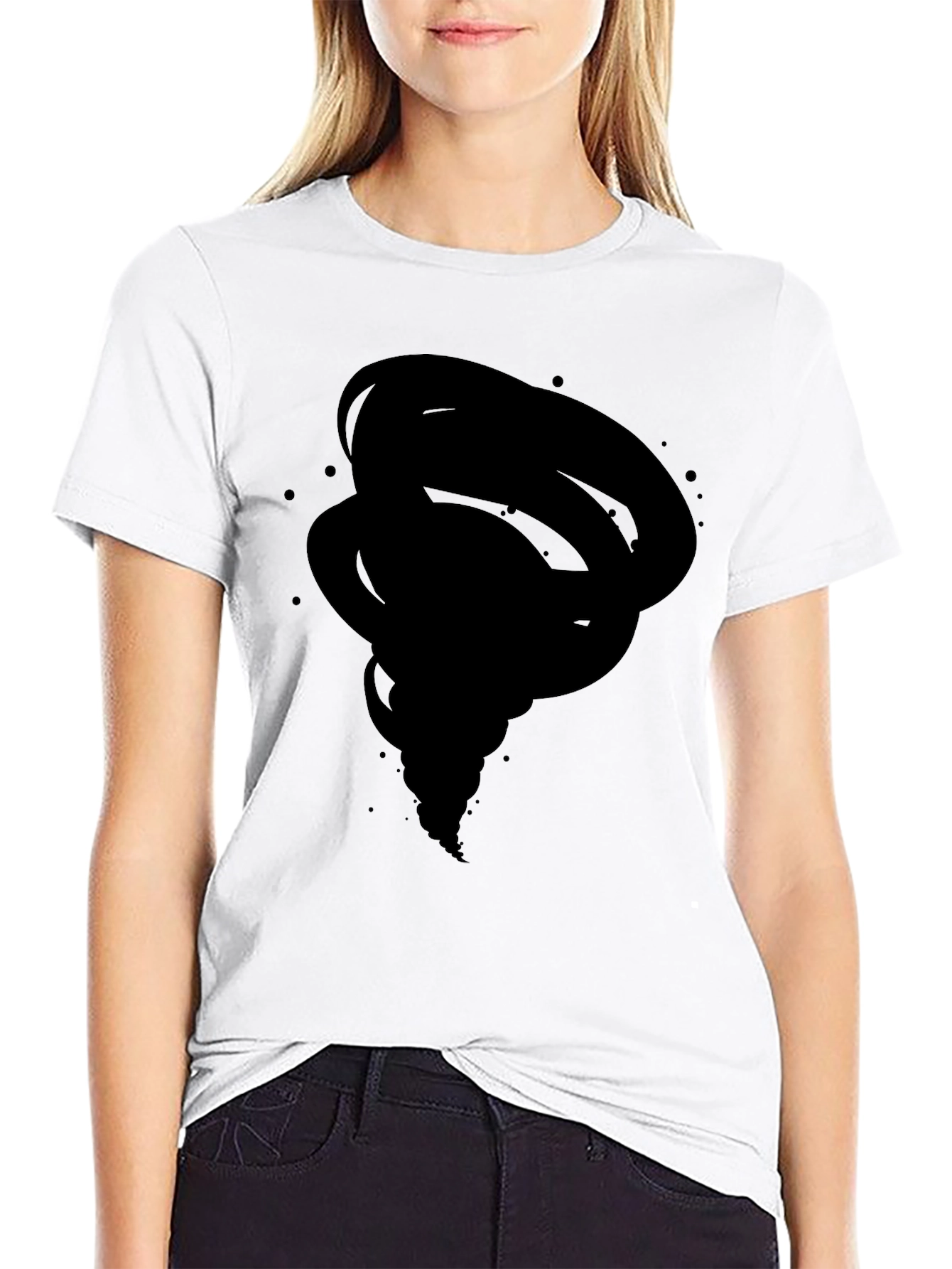 Mens Black Tornado Graphic T-Shirt