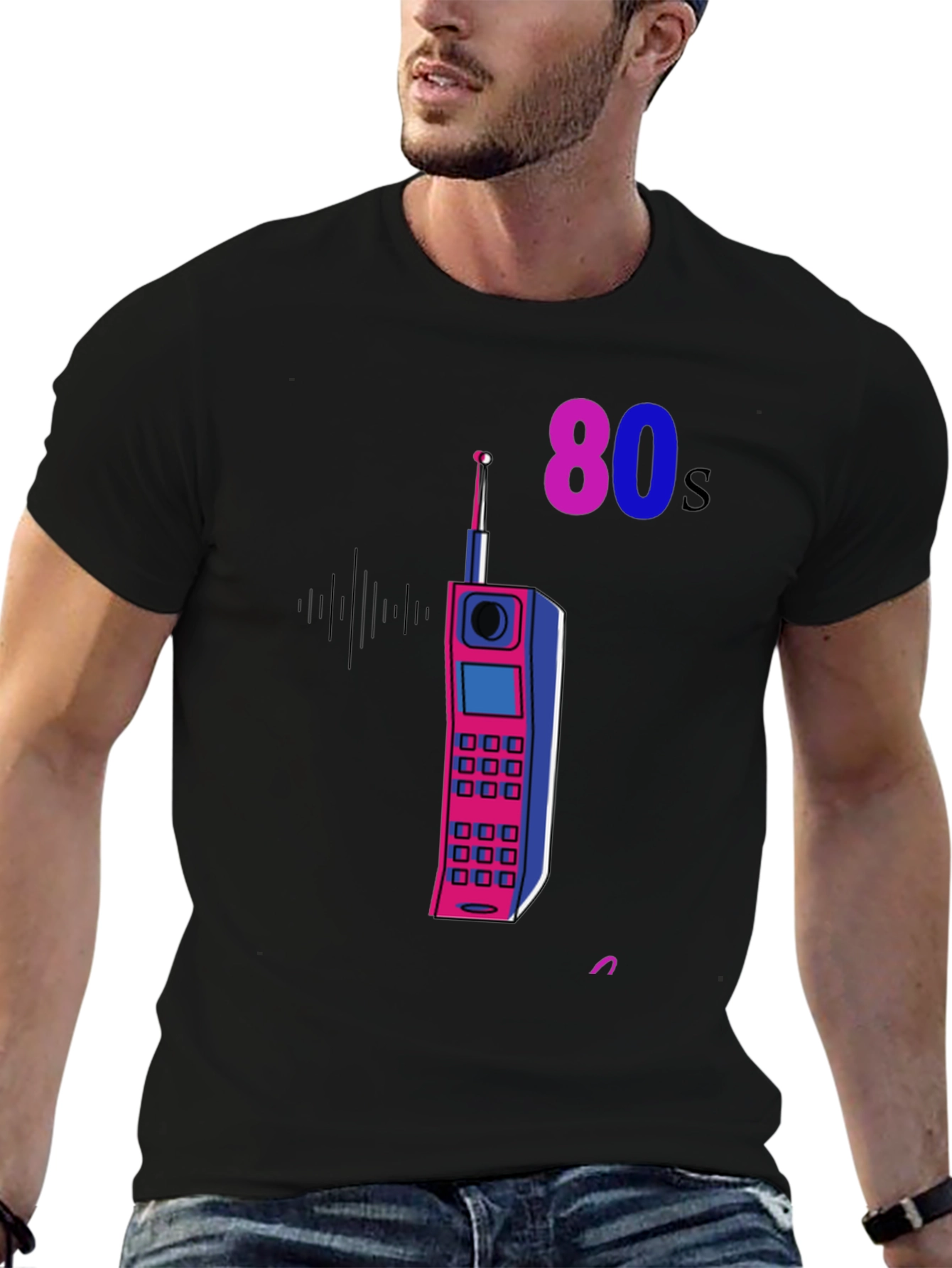 Retro 80s Phone Graphic T-Shirt