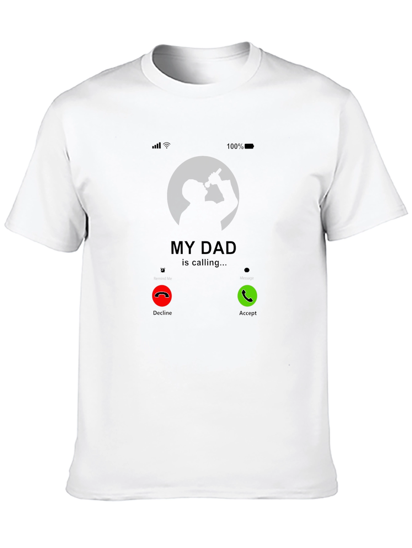 My Dad Is Calling Black Graphic Tee