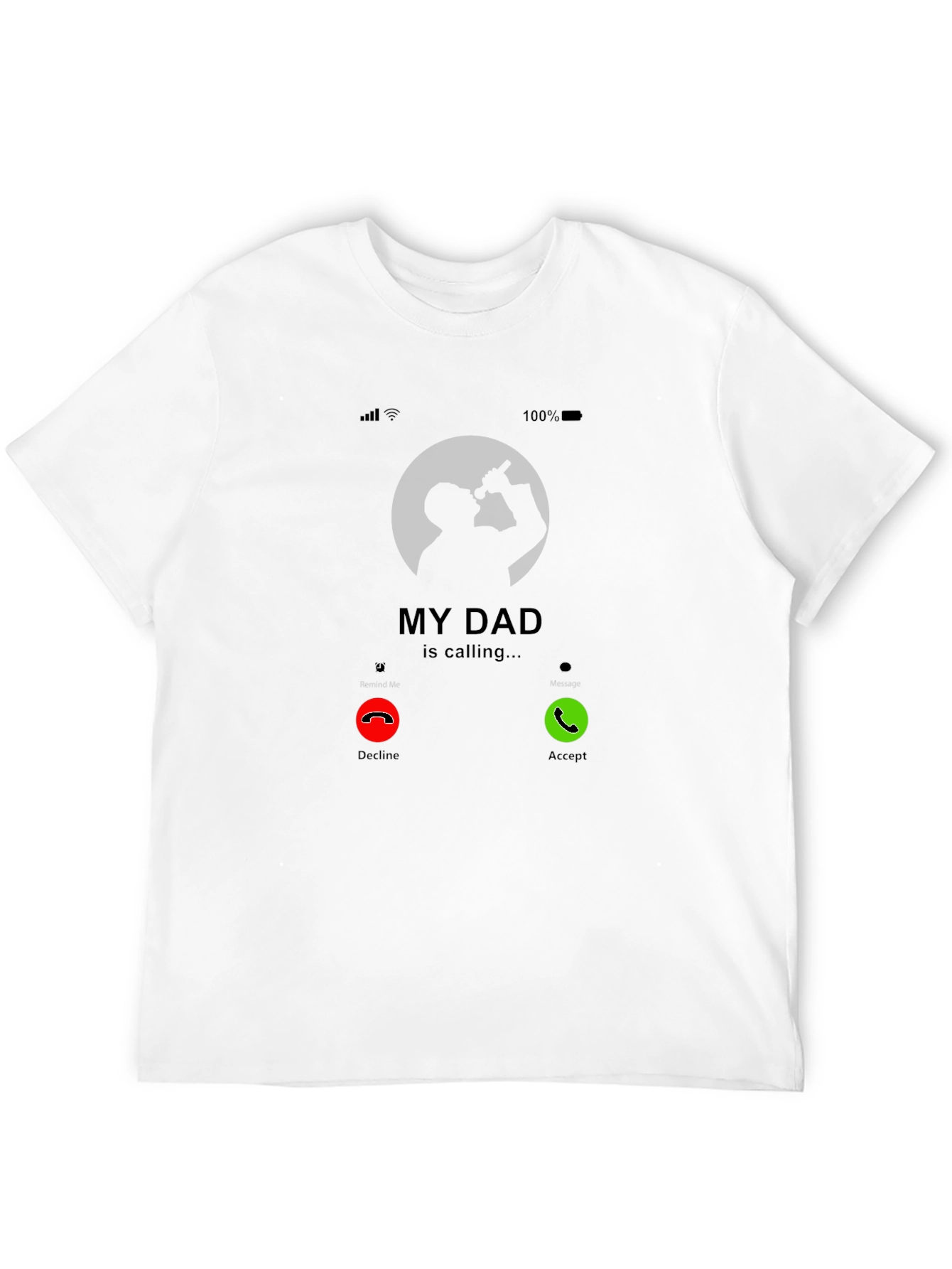 My Dad Is Calling Black Graphic Tee