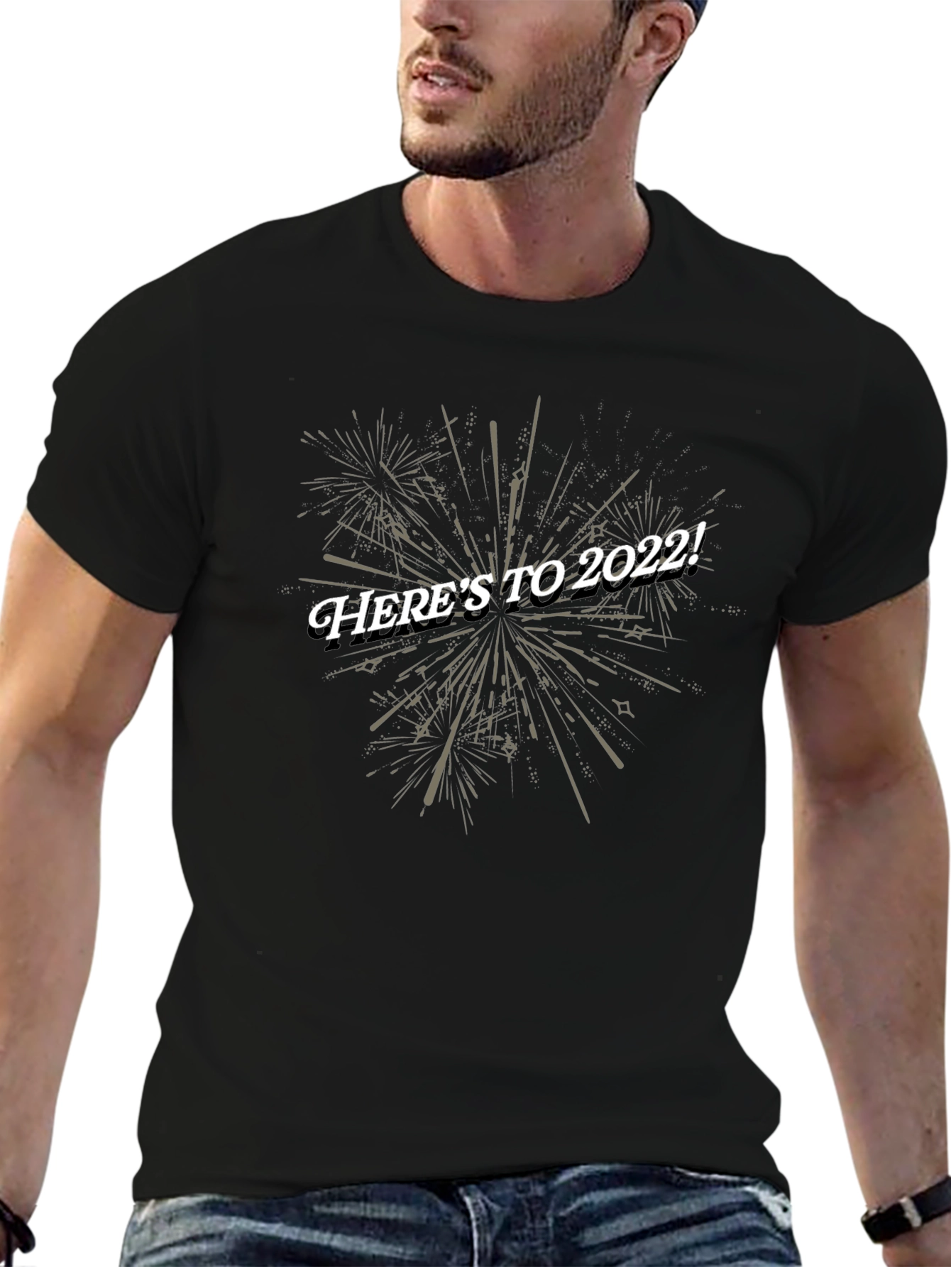 Heres to 2022! Black Graphic Tee