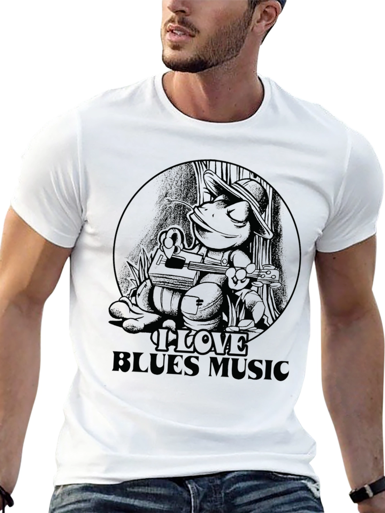 I Love Blues Music Graphic Tee