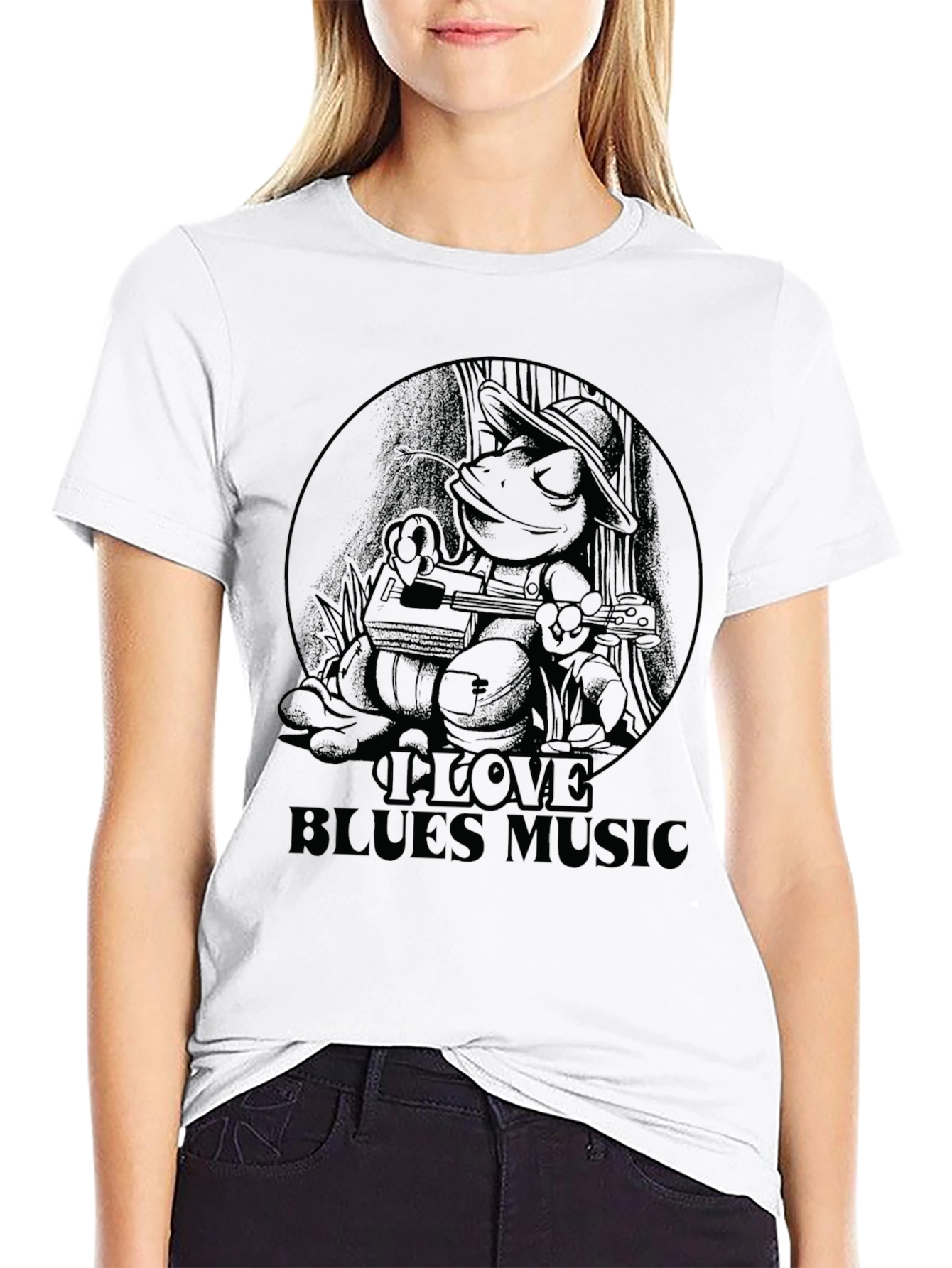 I Love Blues Music Graphic Tee