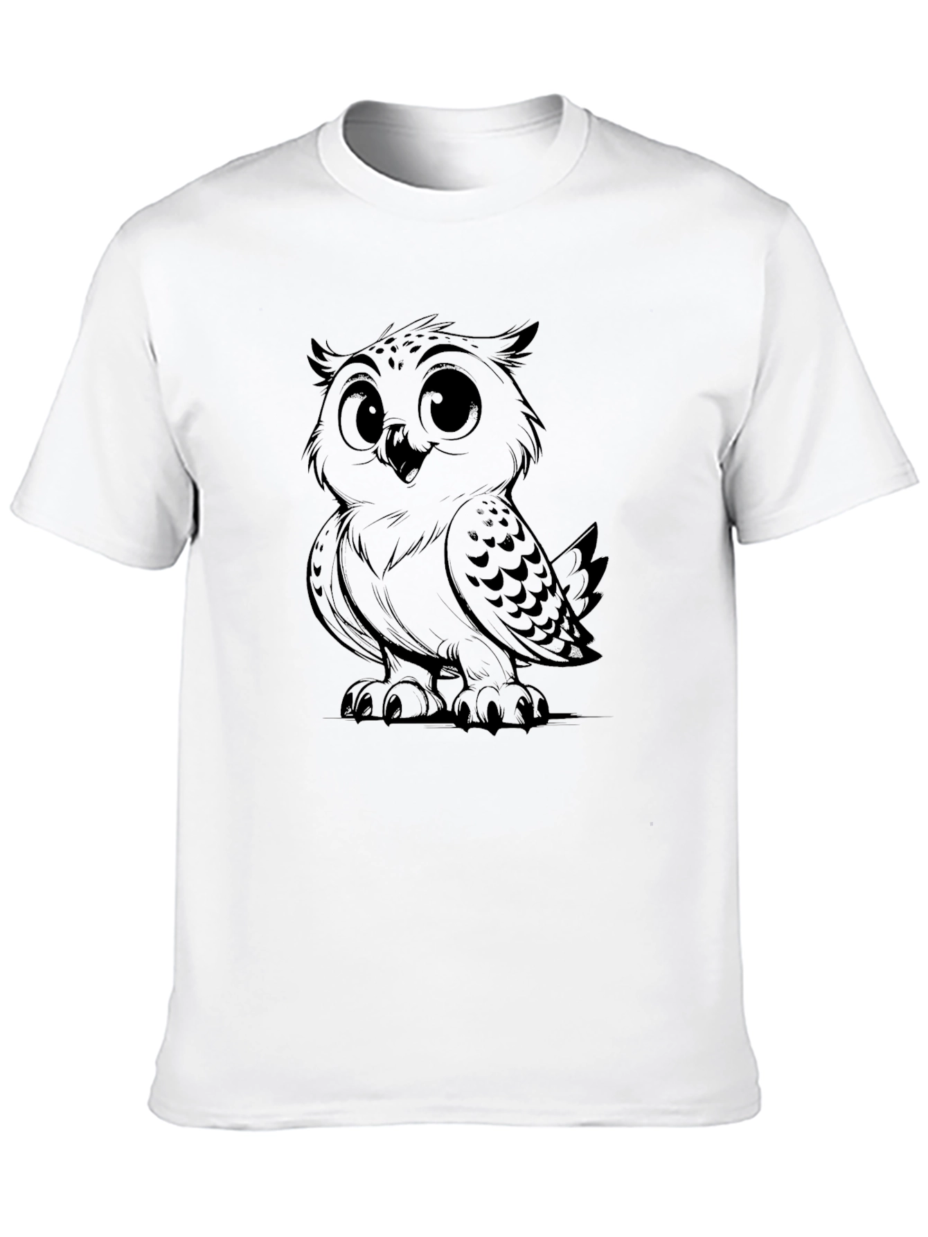Owl Graphic Tee - Mens Black Cotton T-Shirt