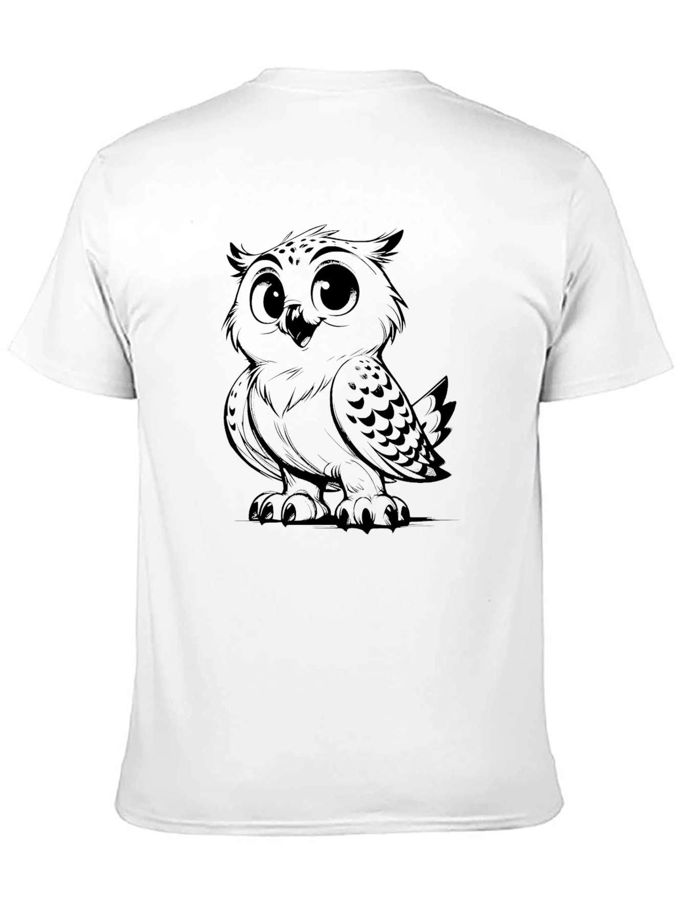 Owl Graphic Tee - Mens Black Cotton T-Shirt