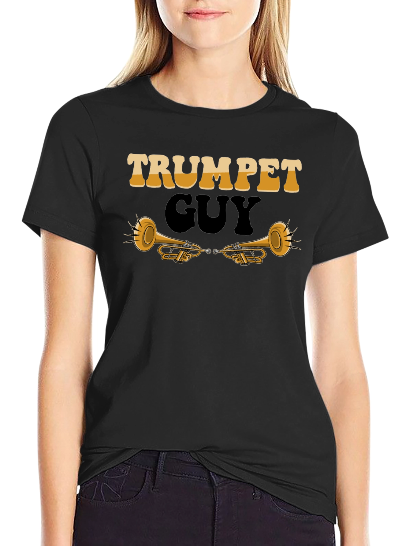 Trumpet Guy Graphic Tee - Musicians Novelty Shirt