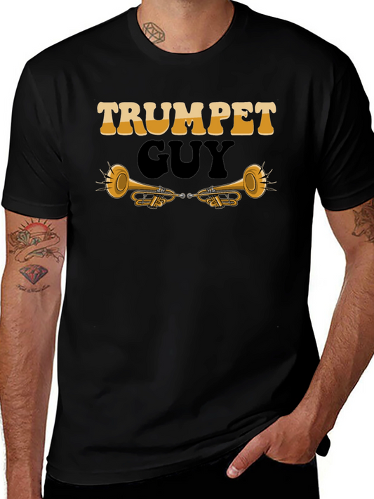 Trumpet Guy Graphic Tee - Musicians Novelty Shirt