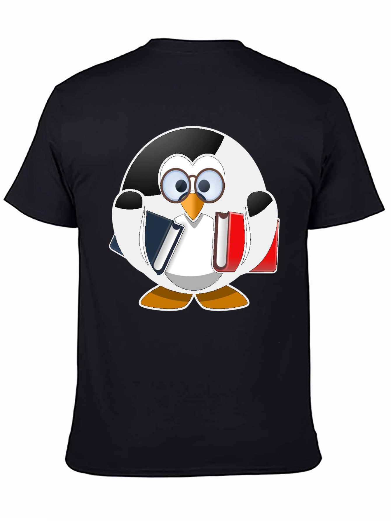 Bookworm Penguin Graphic Tee - Cute Reading Shirt