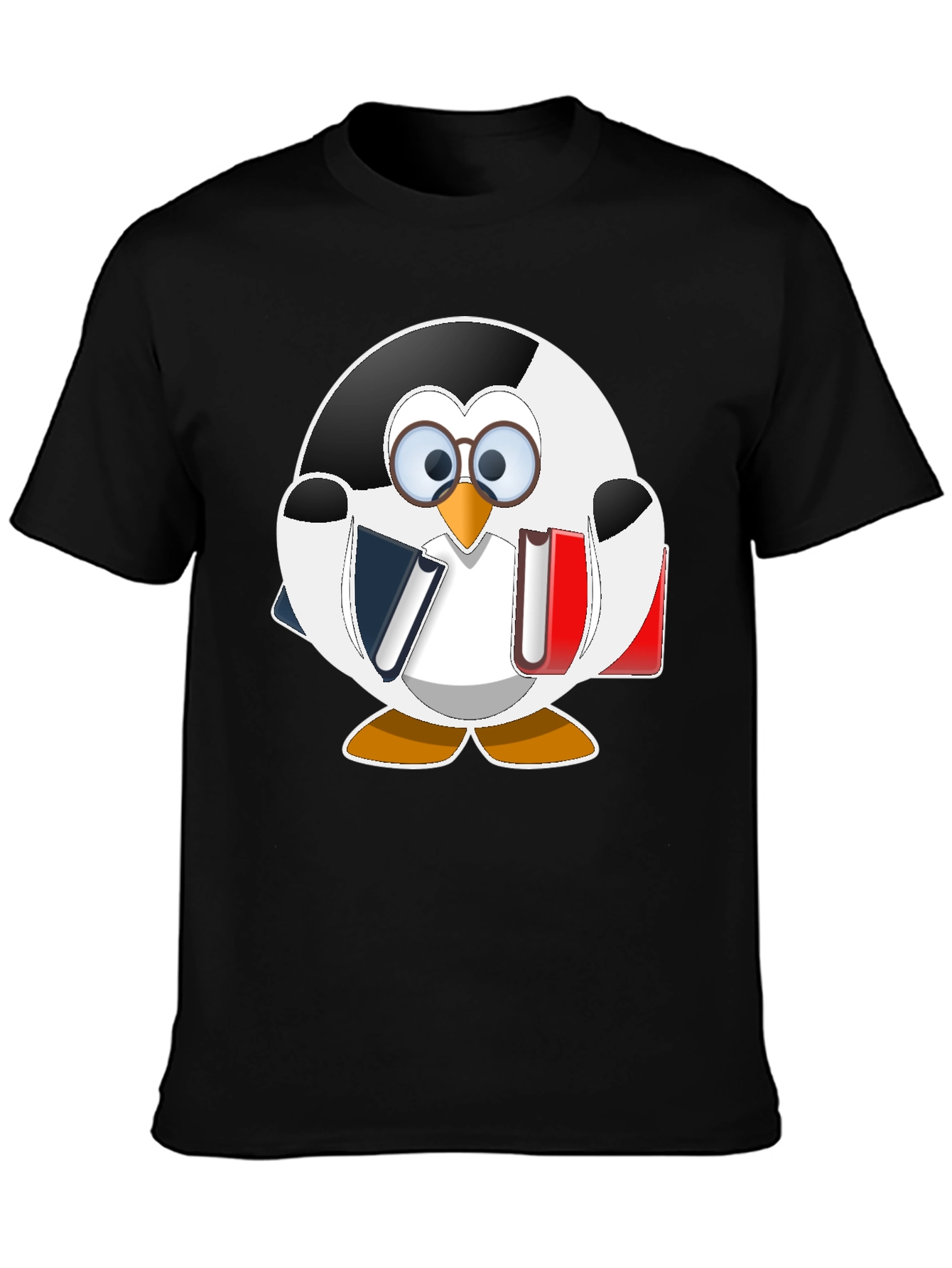 Bookworm Penguin Graphic Tee - Cute Reading Shirt