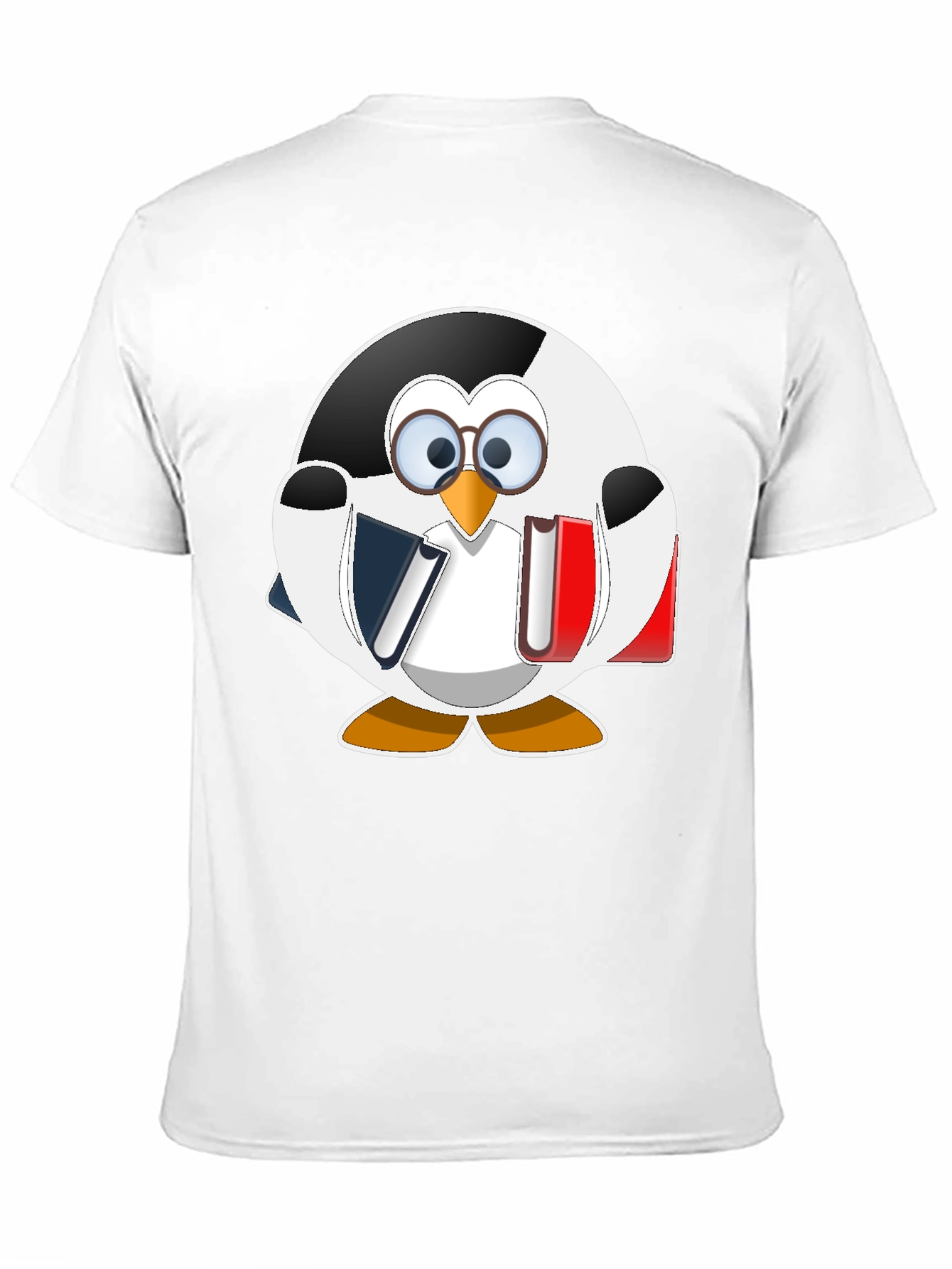 Bookworm Penguin Graphic Tee - Cute Reading Shirt