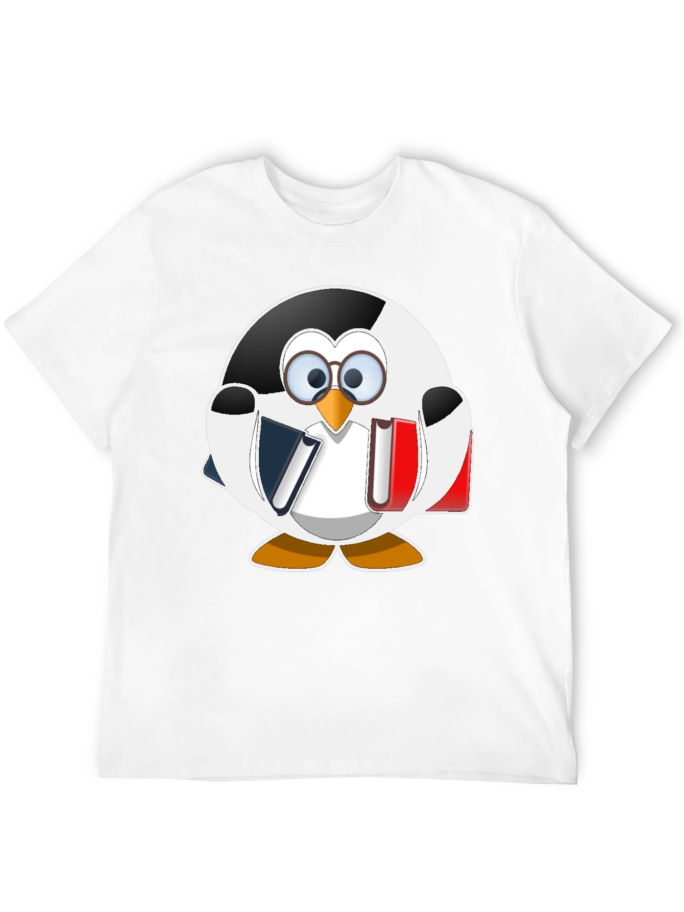 Bookworm Penguin Graphic Tee - Cute Reading Shirt