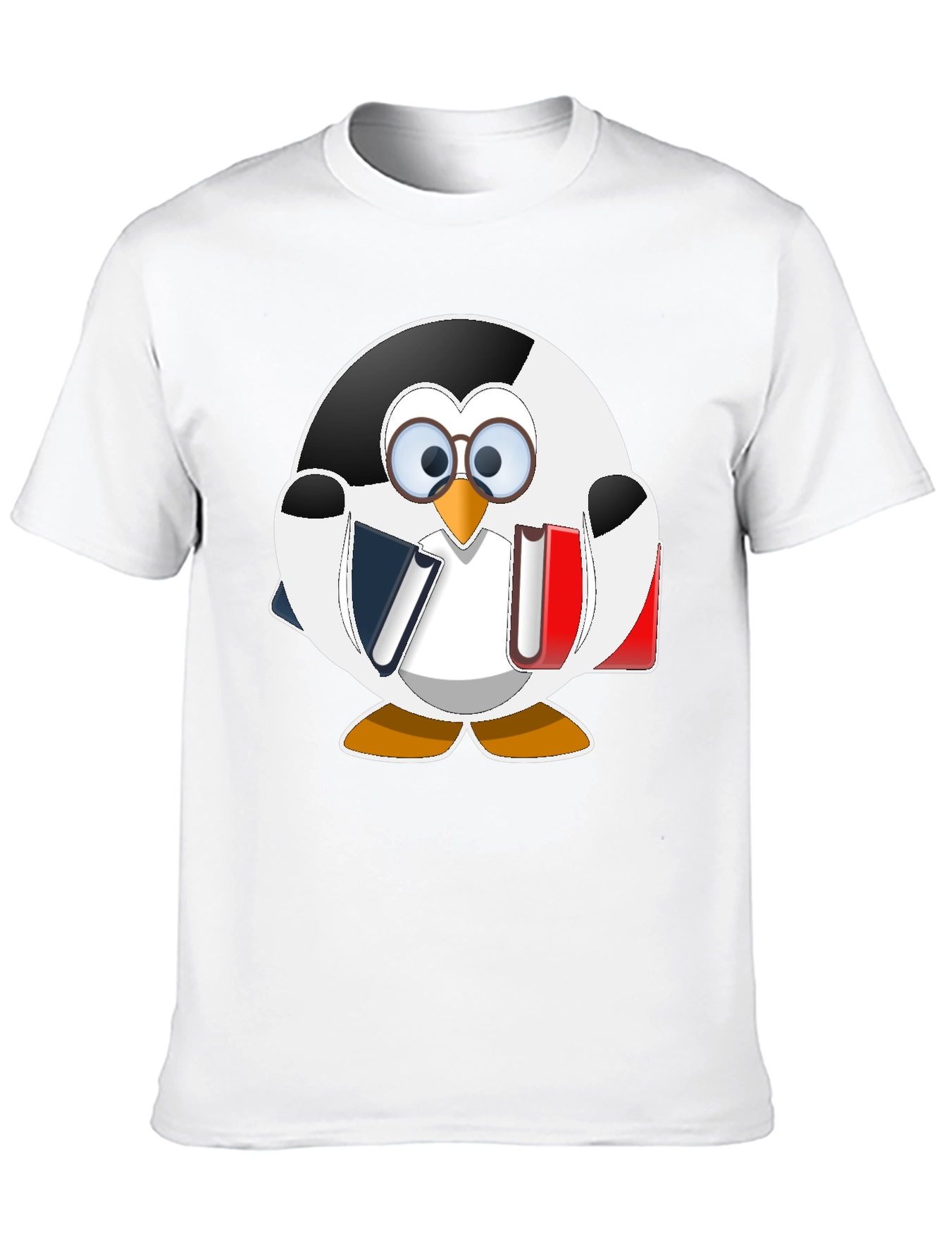 Bookworm Penguin Graphic Tee - Cute Reading Shirt