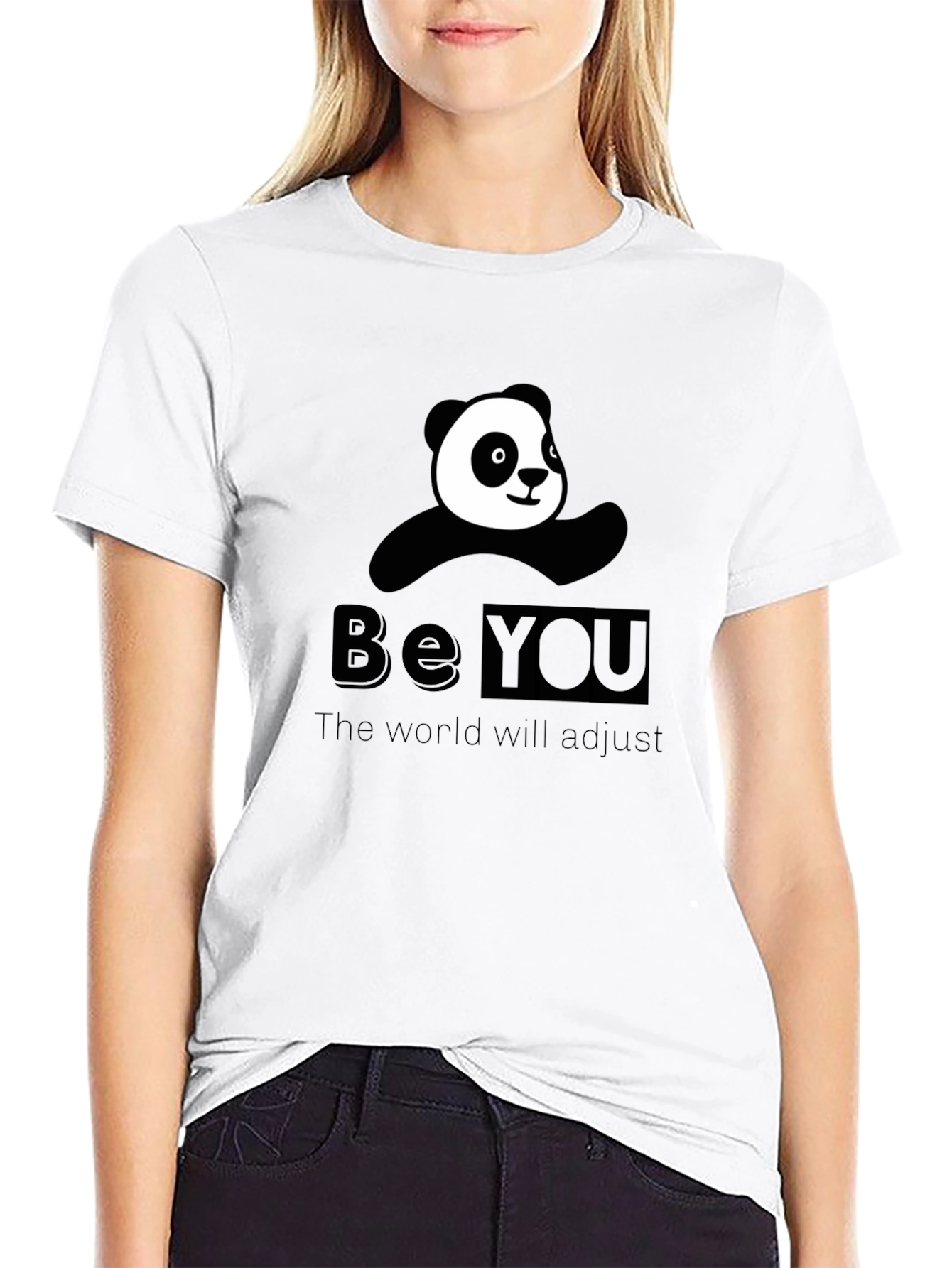 Be You Panda T-Shirt - Black Cotton Tee