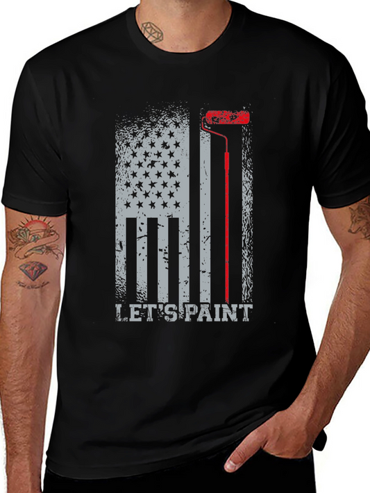 Lets Paint American Flag Graphic T-Shirt