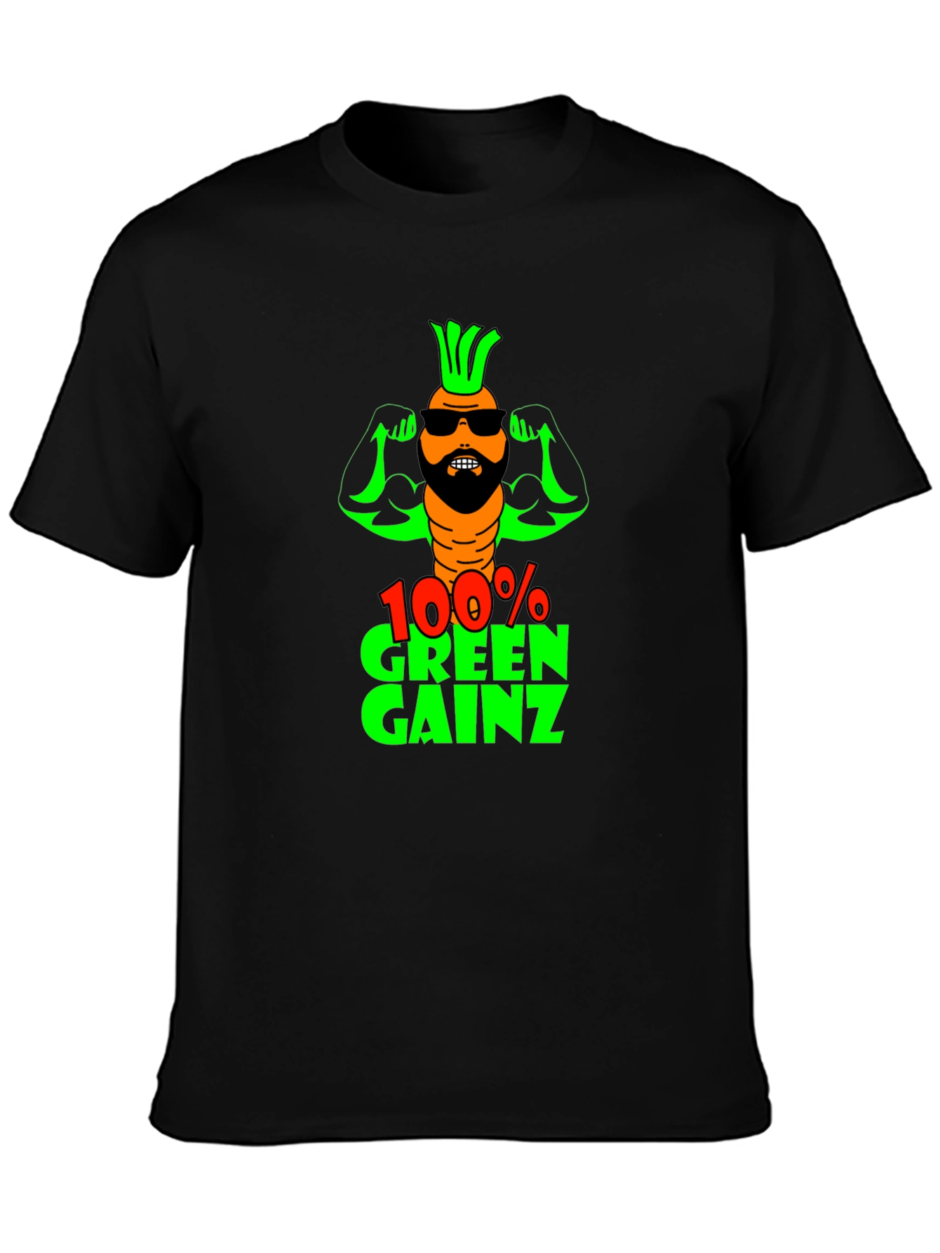 100% Green Gainz T-Shirt: Funny Vegan Fitness Tee