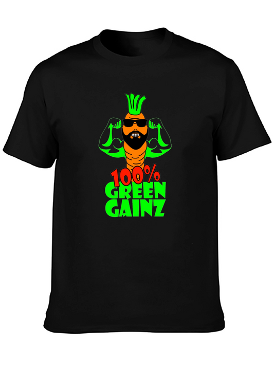 100% Green Gainz T-Shirt: Funny Vegan Fitness Tee