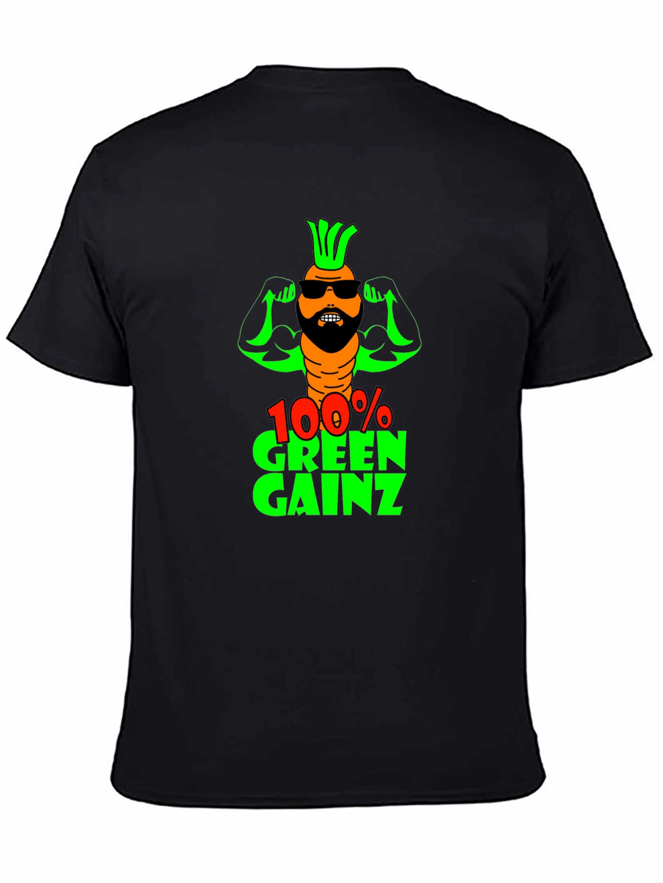 100% Green Gainz T-Shirt: Funny Vegan Fitness Tee