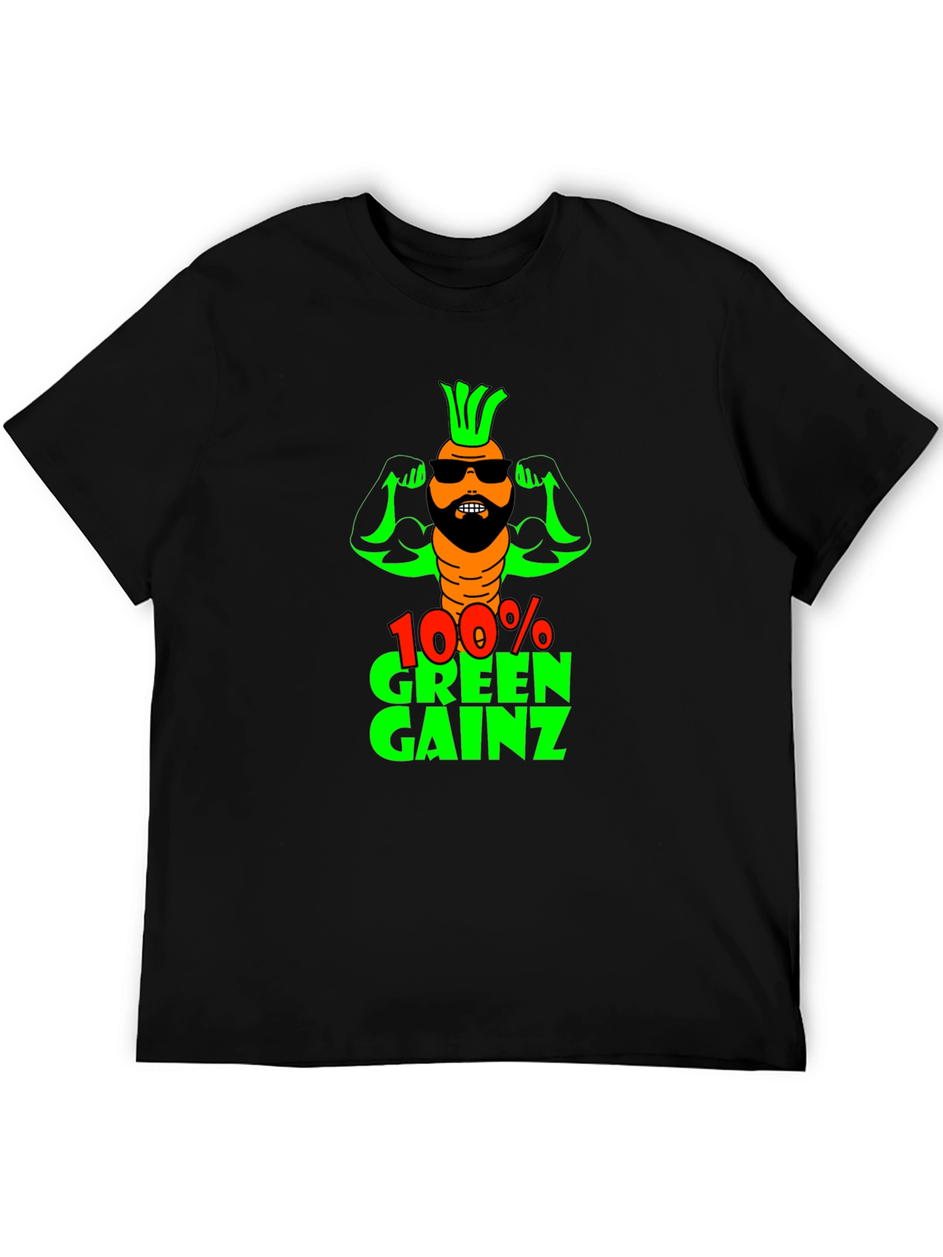 100% Green Gainz T-Shirt: Funny Vegan Fitness Tee