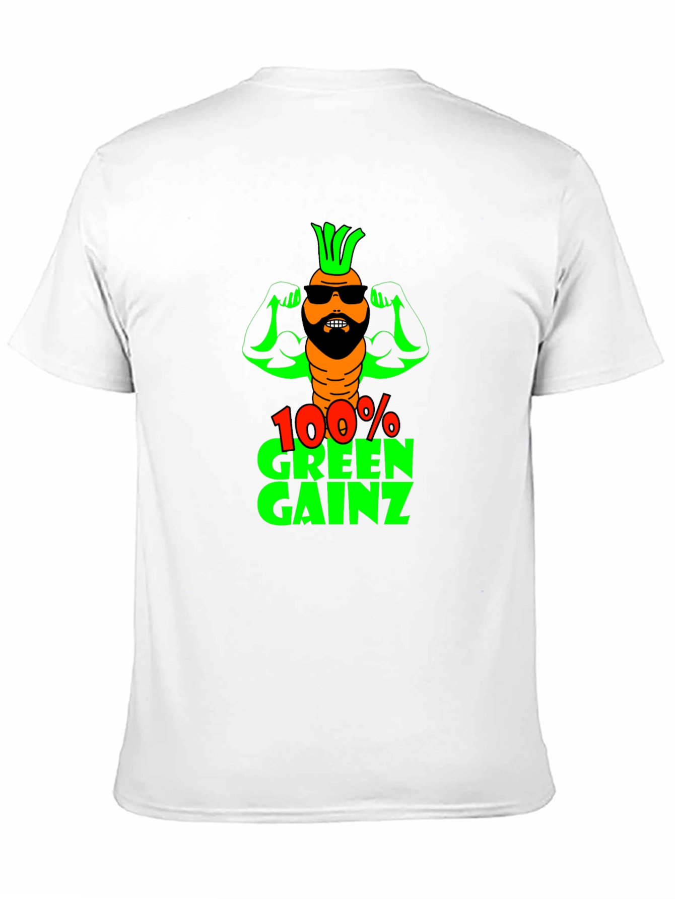 100% Green Gainz T-Shirt: Funny Vegan Fitness Tee